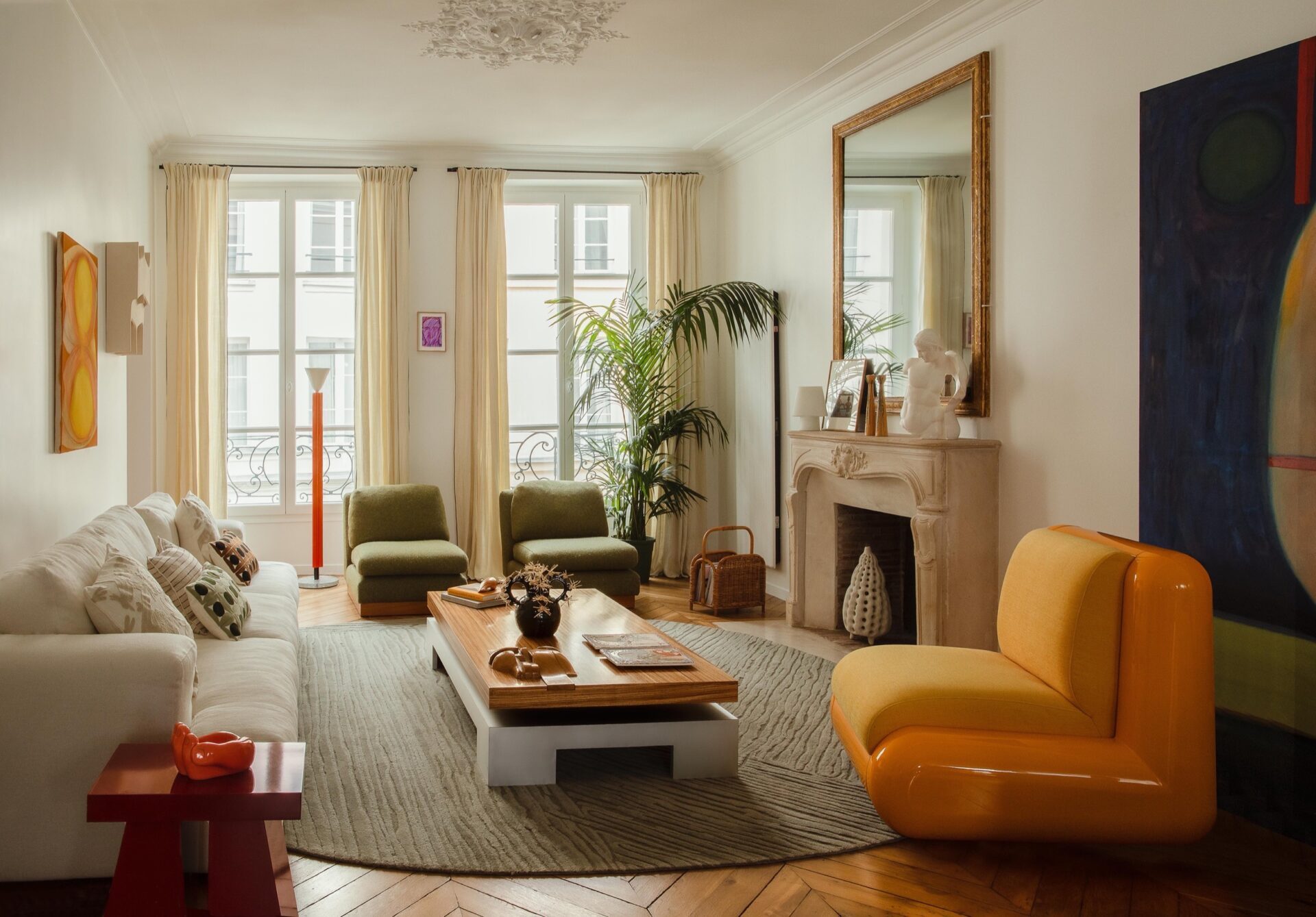 salon appartement haussmannien Paris décoration design salon appartement haussmannien Paris décoration design