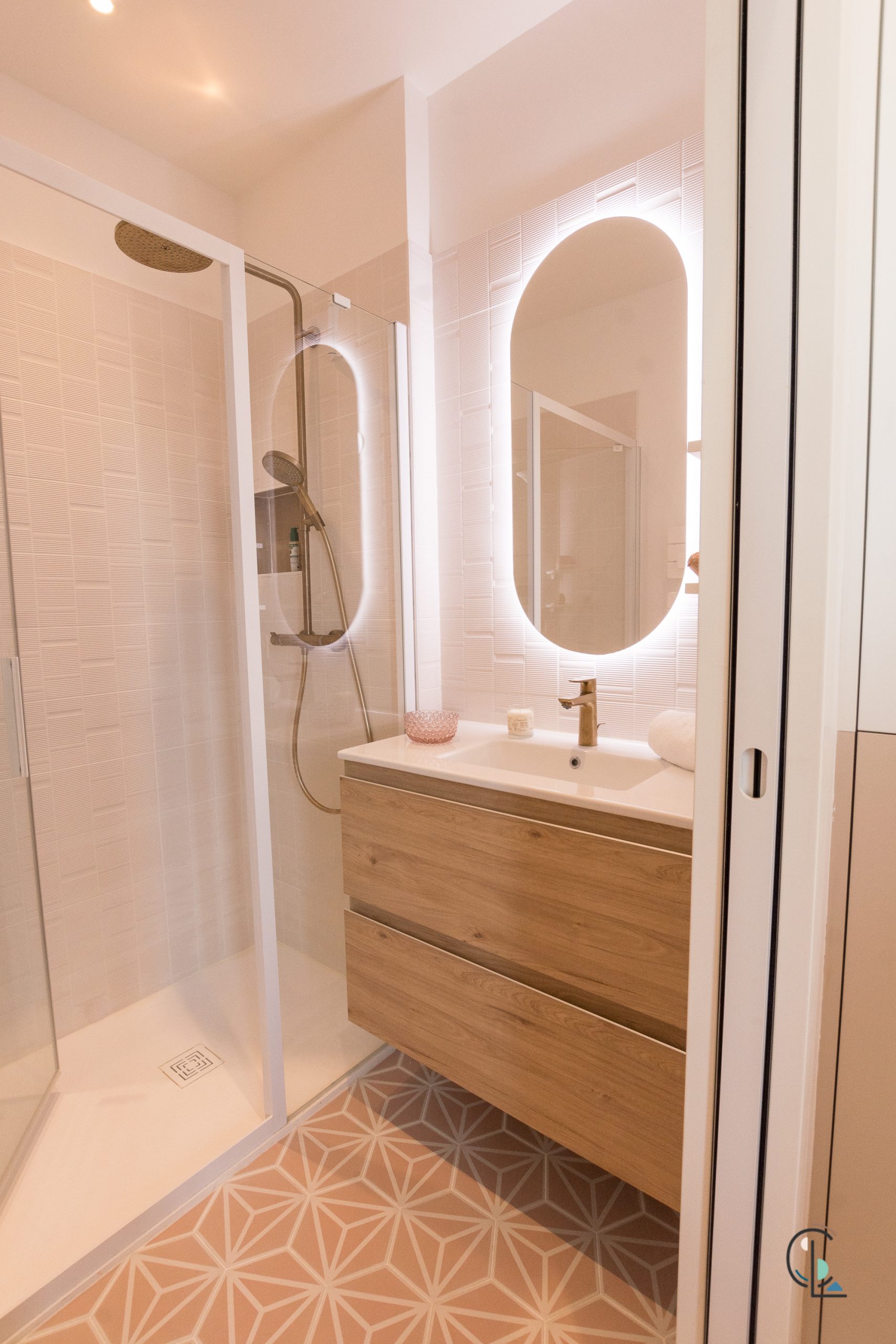 salle de bain carrelage dandelion terracotta