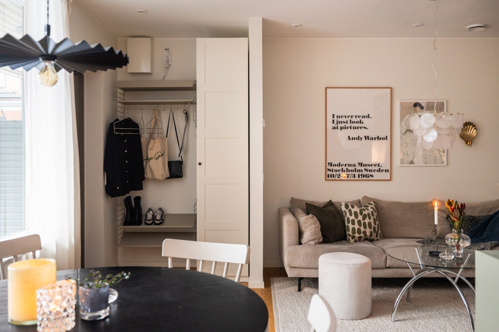 salon décoration scandinave deux-pièces de 45m2 optimisé