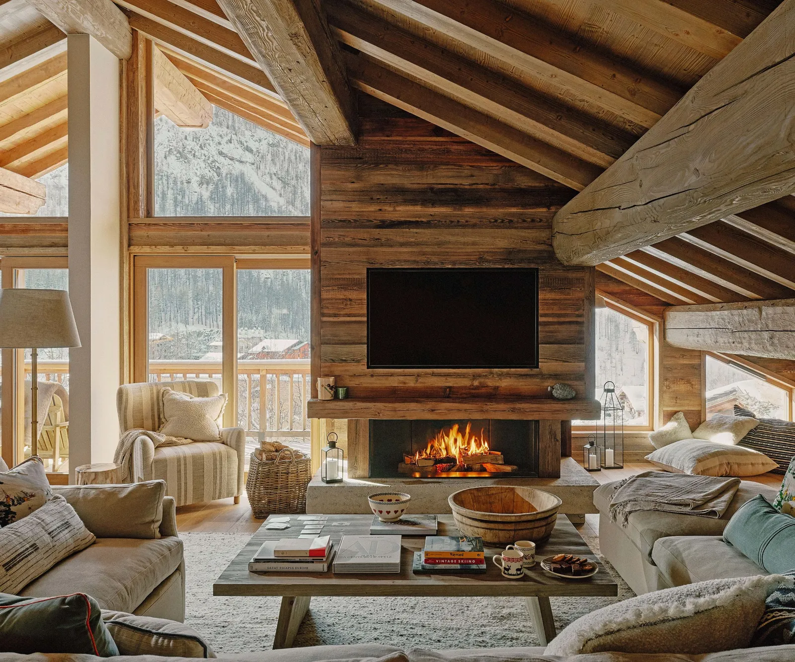salon chalet dans les Alpes salon chalet dans les Alpes