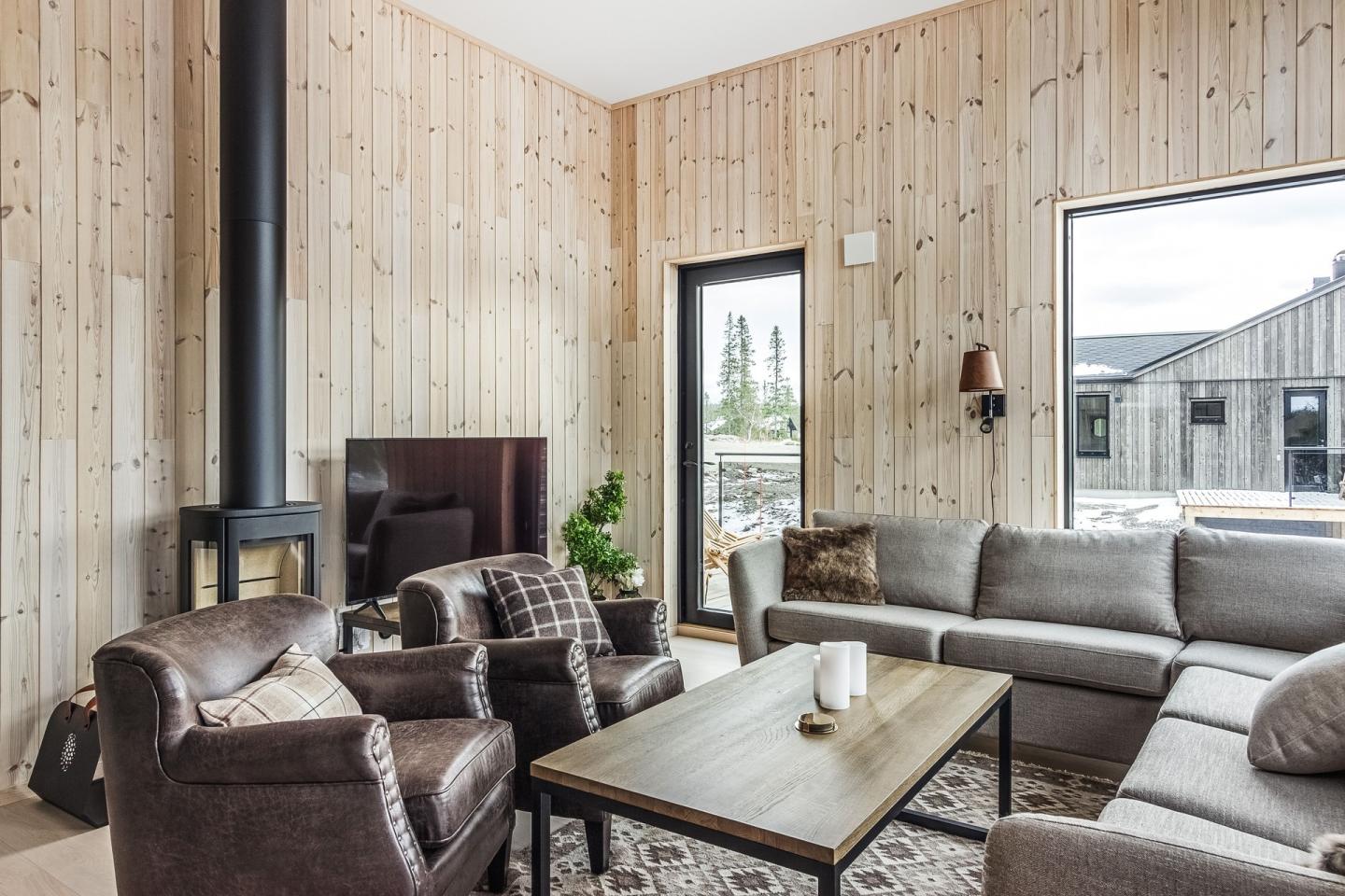 salon mur en bois clair maison montagne salon mur en bois clair maison montagne