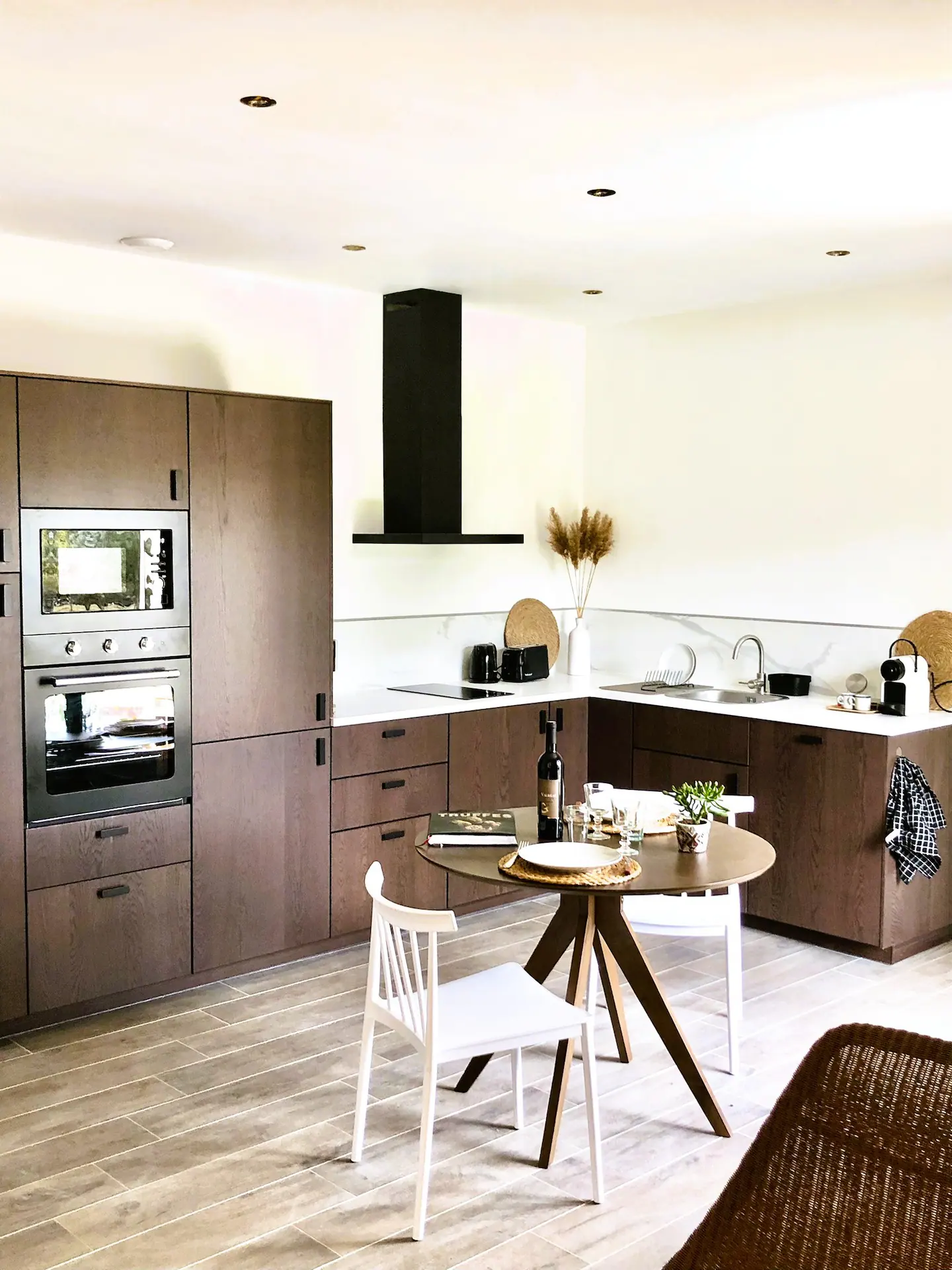 cuisine design bois noyer