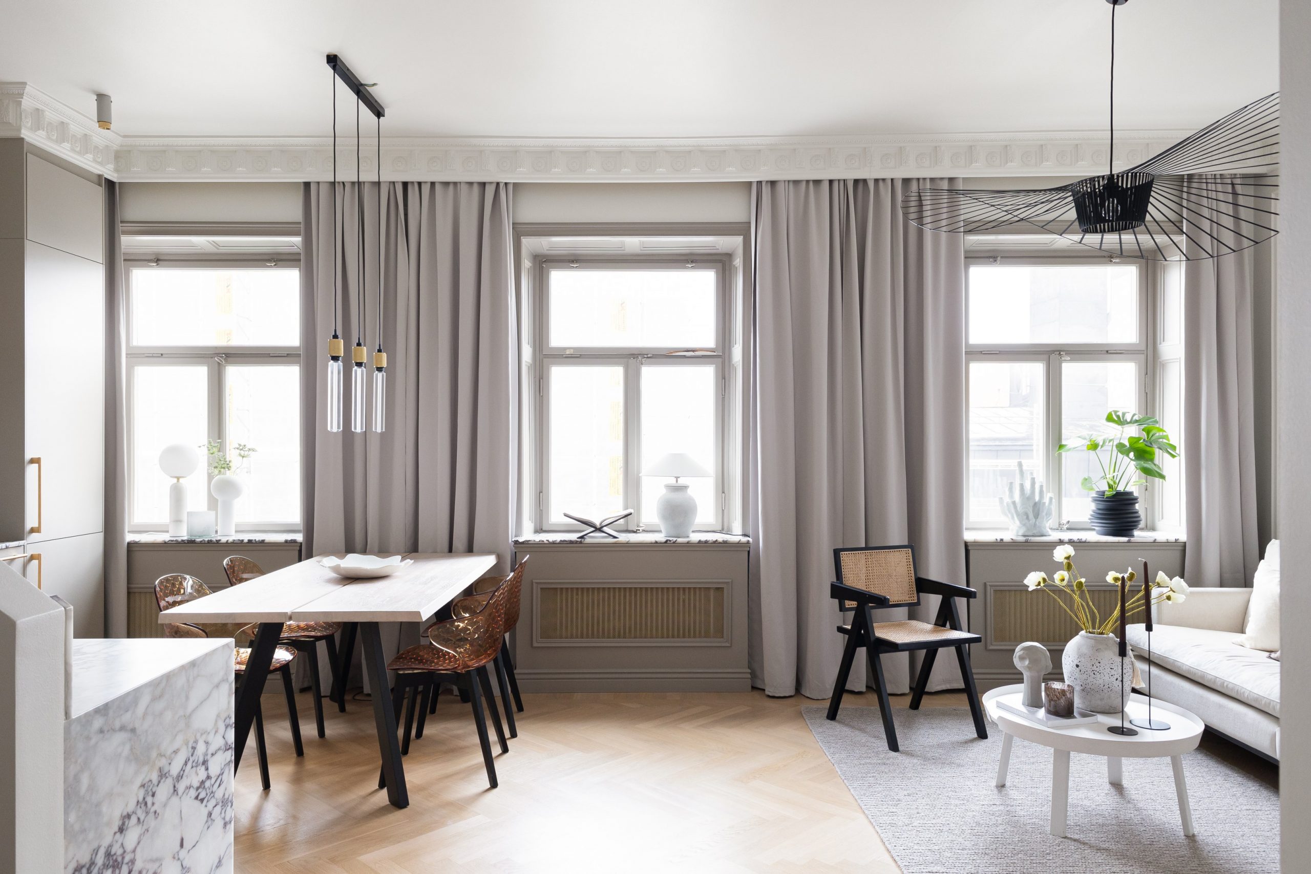 salon avec cuisine ouverte décoration blanche scandinave salon avec cuisine ouverte décoration blanche scandinave