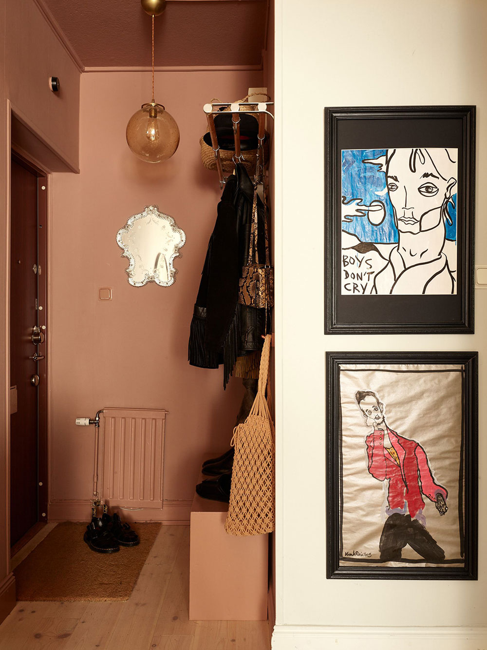 entrée rose dans appartement décoration vintage entrée rose dans appartement décoration vintage
