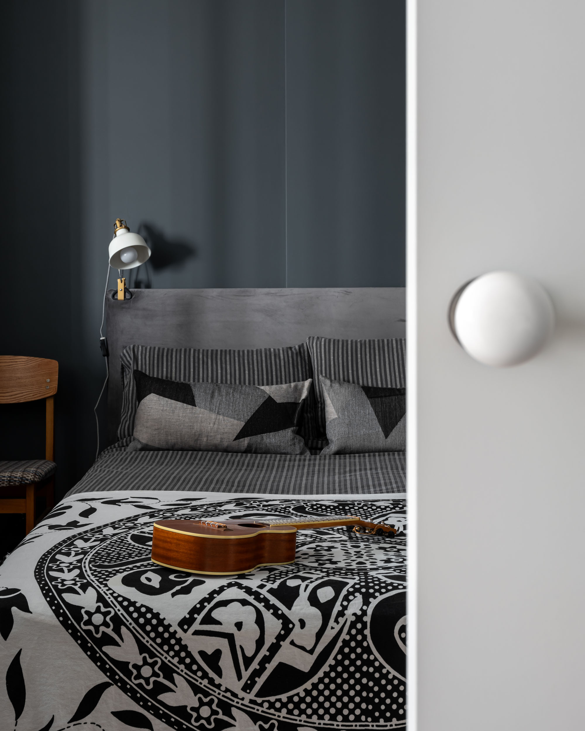chambre mur gris