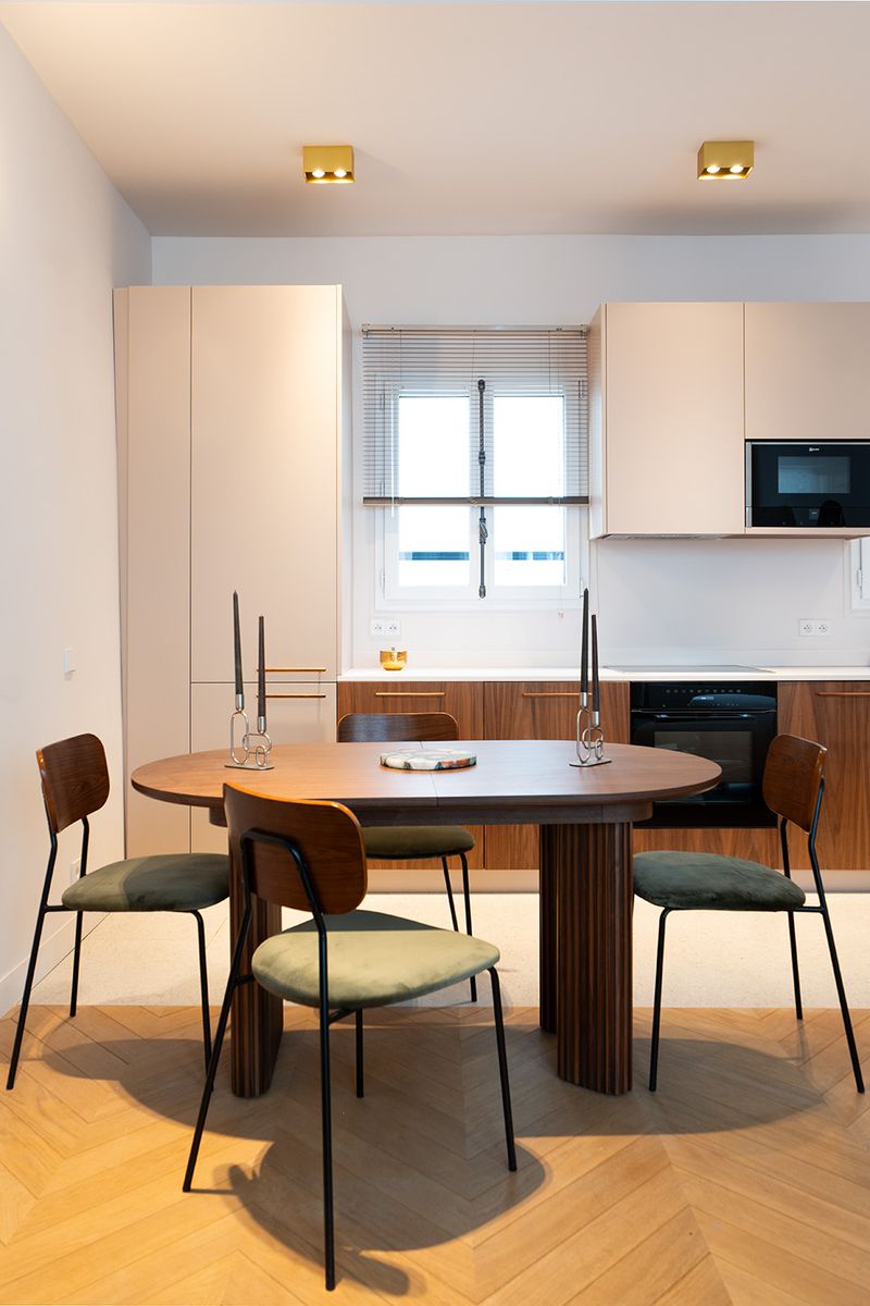 salle à manger et cuisine noyer