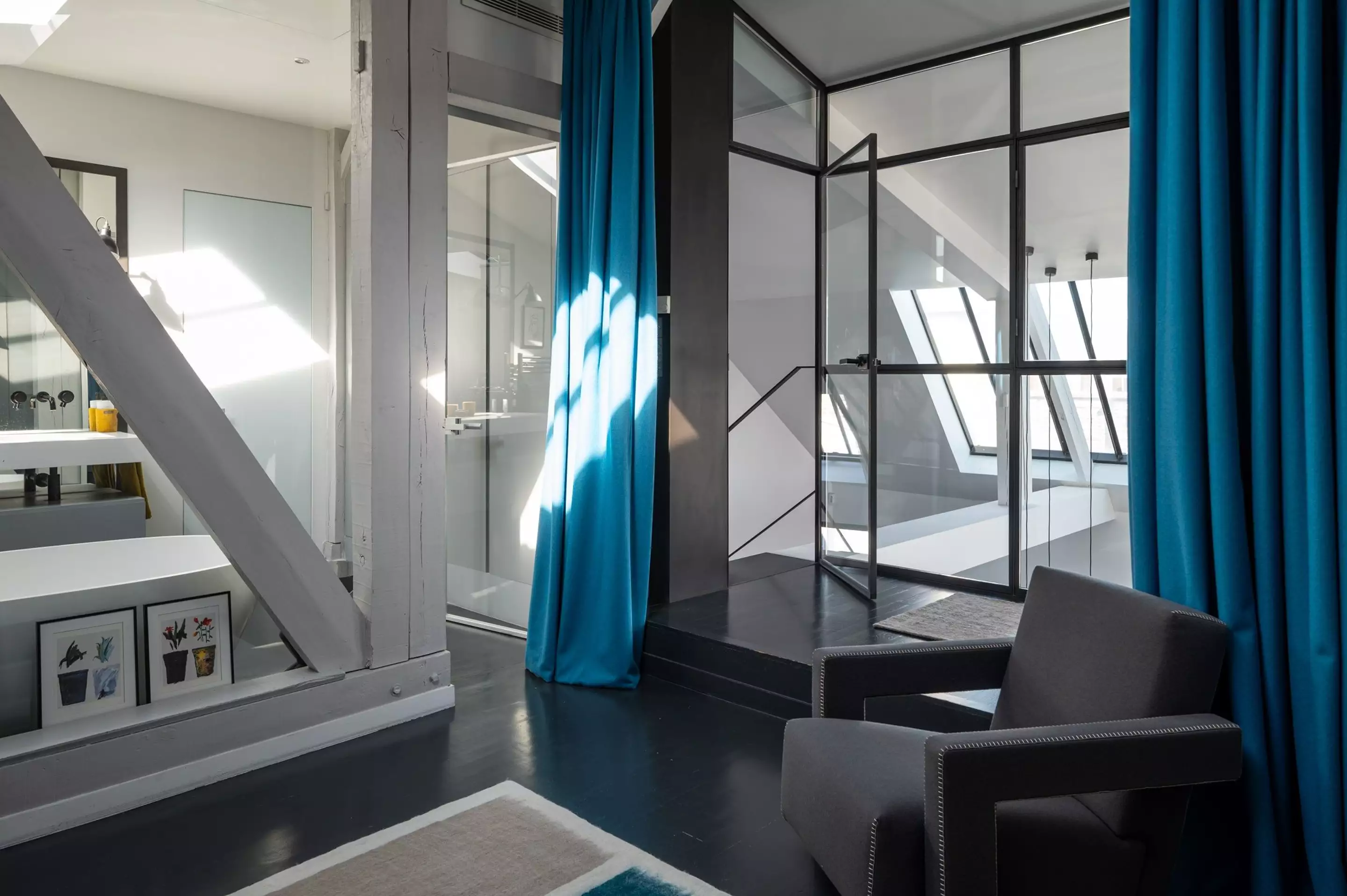 chambre avec salle de bain décoration design appartement Paris chambre avec salle de bain décoration design appartement Paris