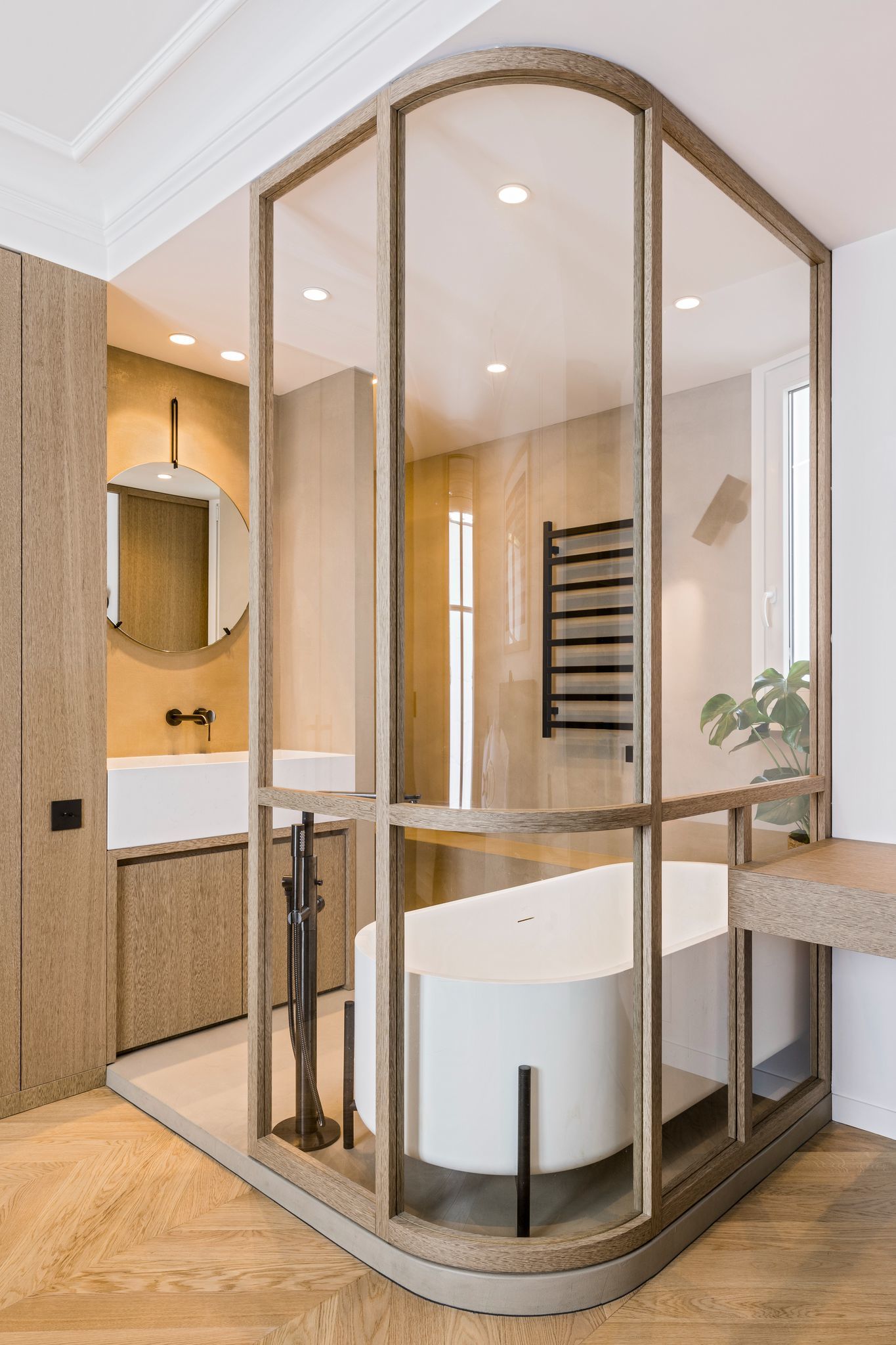 salle de bain avec verrière bois courbe salle de bain avec verrière bois courbe