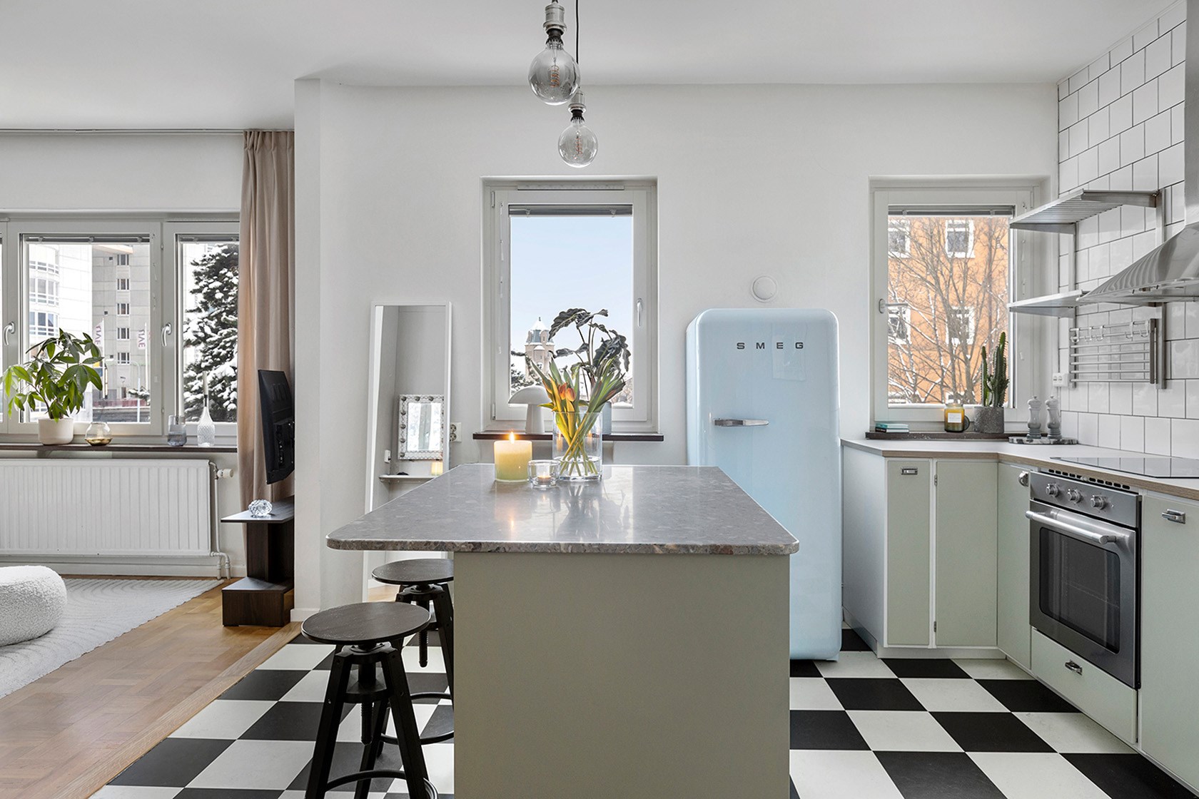 cuisine sol à damier studio 35m2 cuisine sol à damier studio 35m2