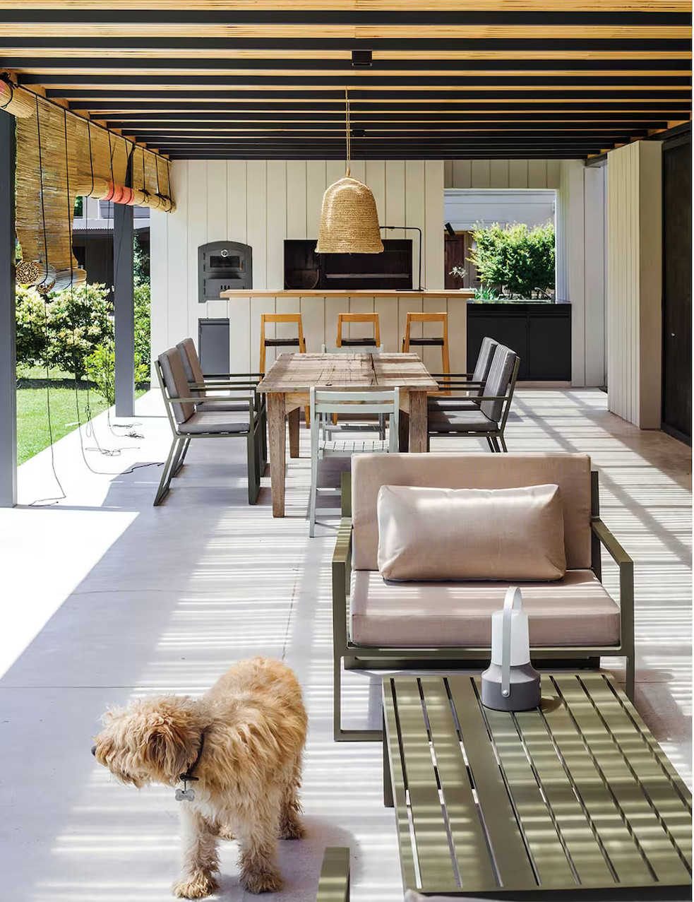 cuisine d cuisine d'été maison architecte avec pergola acier