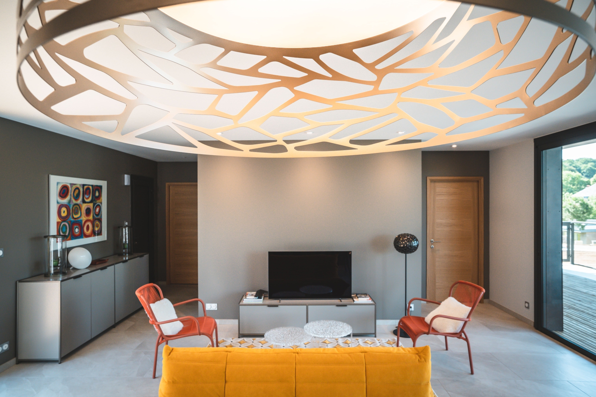 salon décoration design maison contemporaine Domaine de Labro Aveyron salon décoration design maison contemporaine Domaine de Labro Aveyron