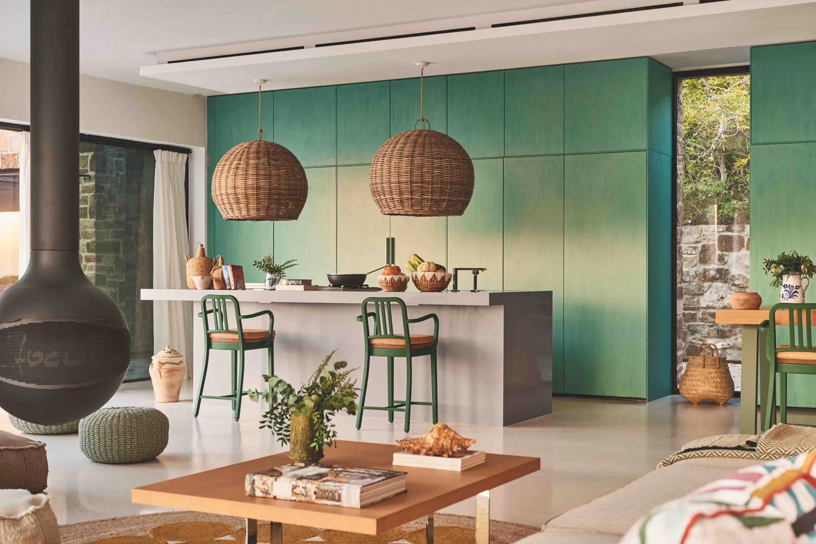 cuisine ouverte sur salon maison en pierres Villa Punta Paloma Tarifa cuisine ouverte sur salon maison en pierres Villa Punta Paloma Tarifa