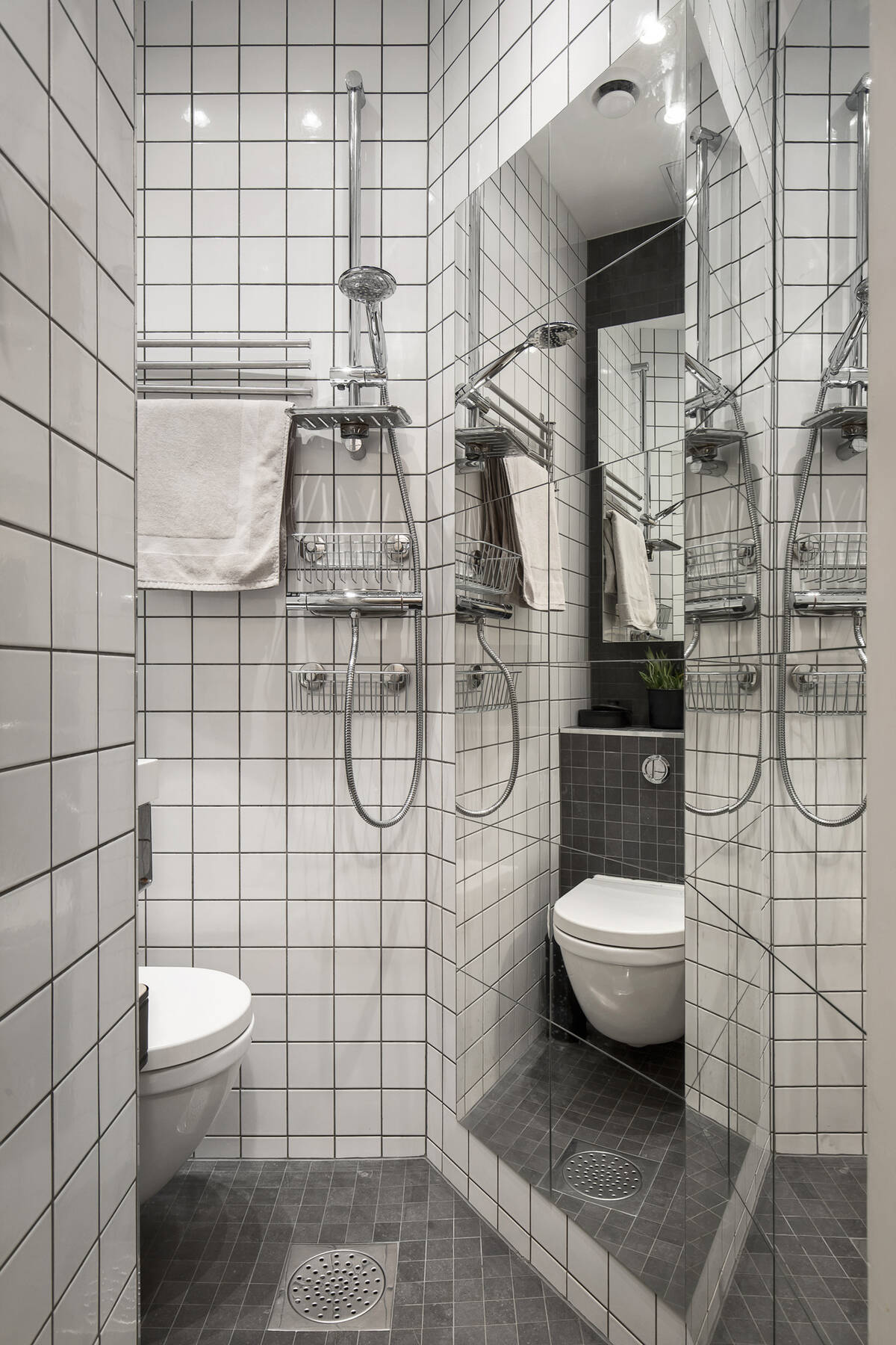 salle d salle d'eau blanche et grise appartement 48m2