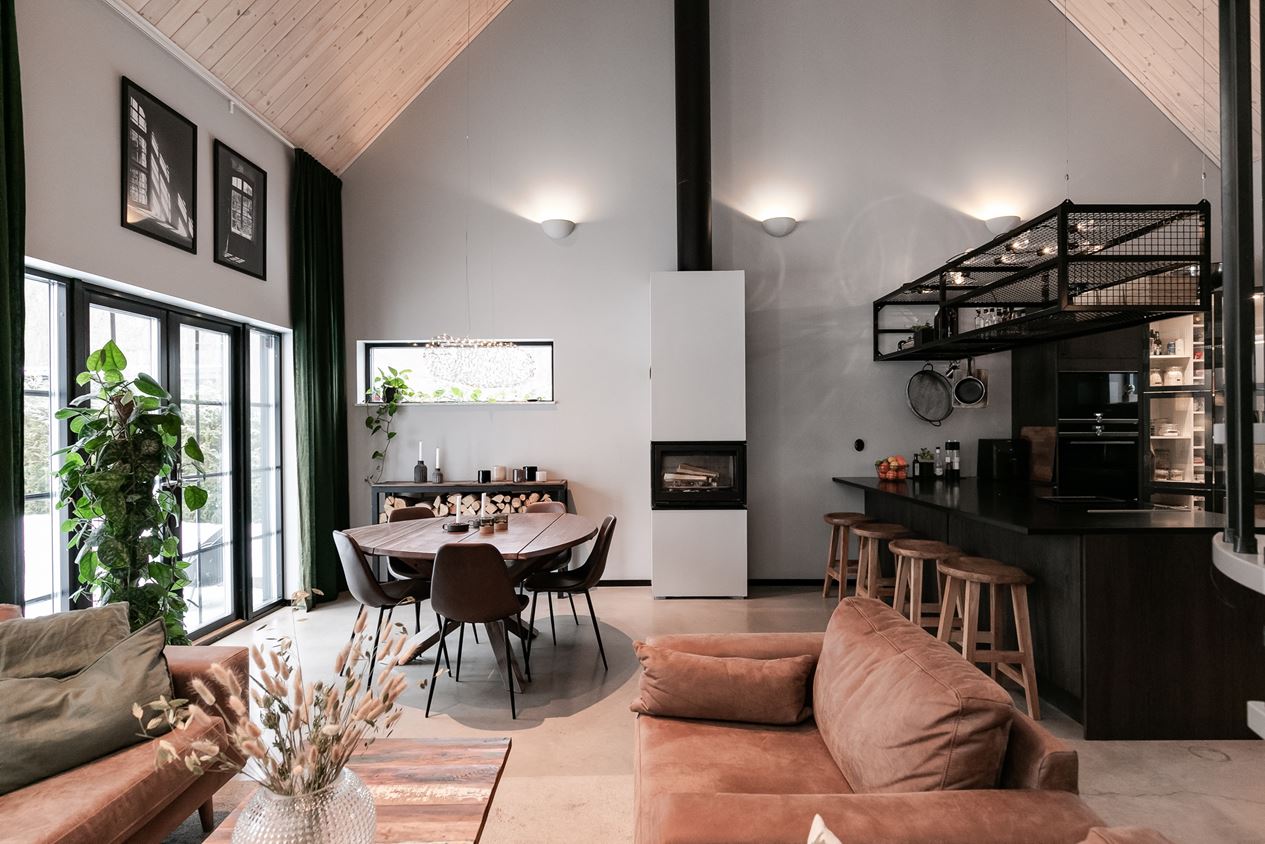 salon double hauteur maison en bois salon double hauteur maison en bois