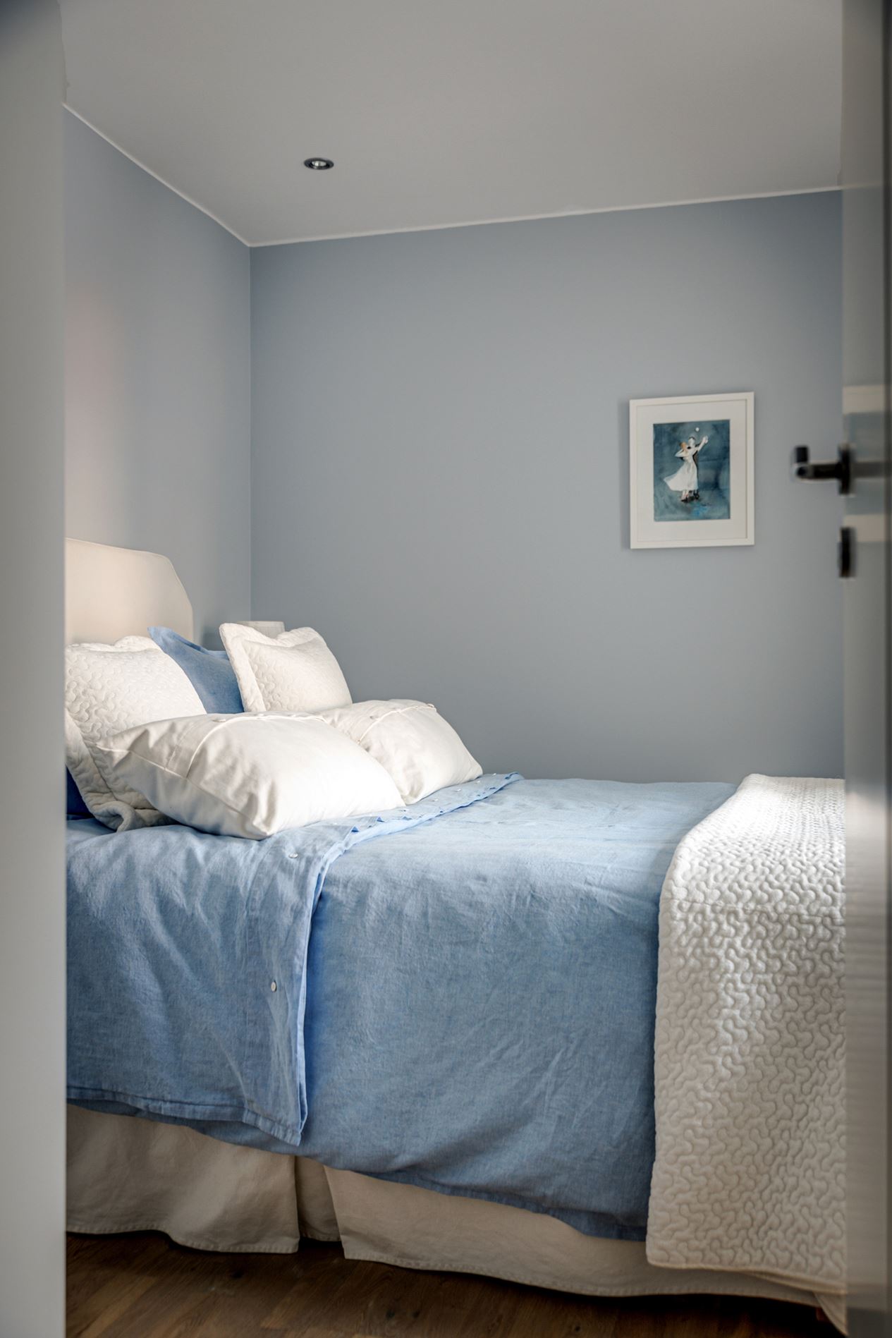 chambre décoration scandinave bleue
