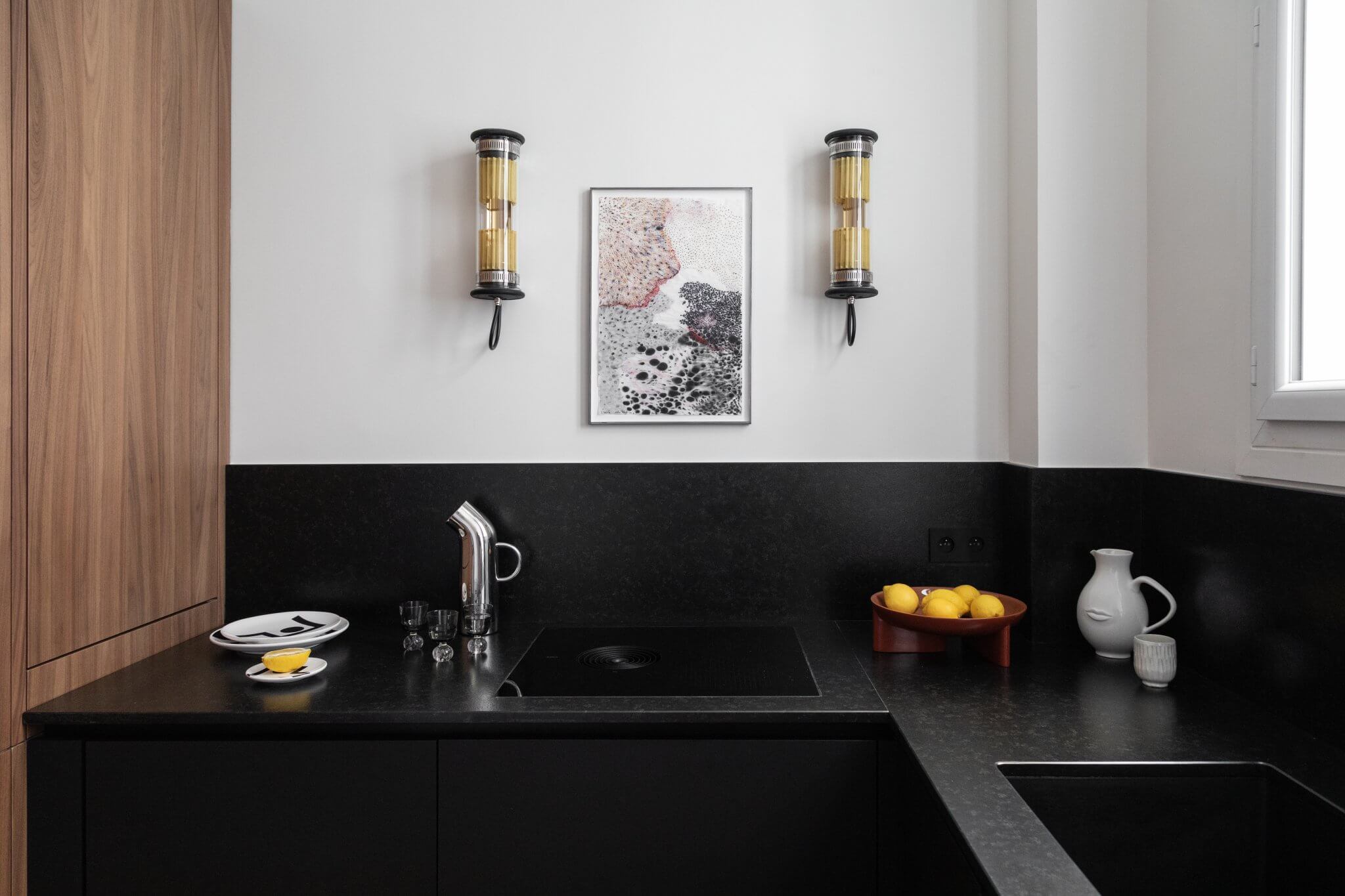 cuisine décoration design appartement haussmannien Paris cuisine décoration design appartement haussmannien Paris