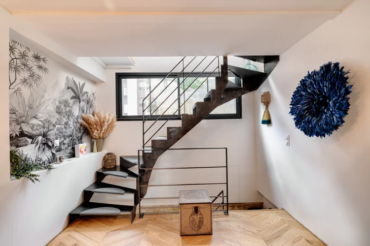 escalier acier style industriel