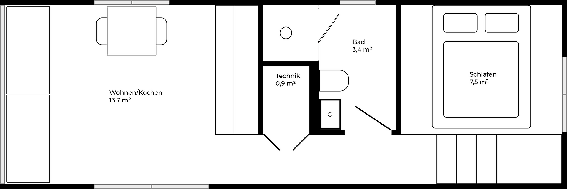 plan tiny house 25m2 LOVT plan tiny house 25m2 LOVT