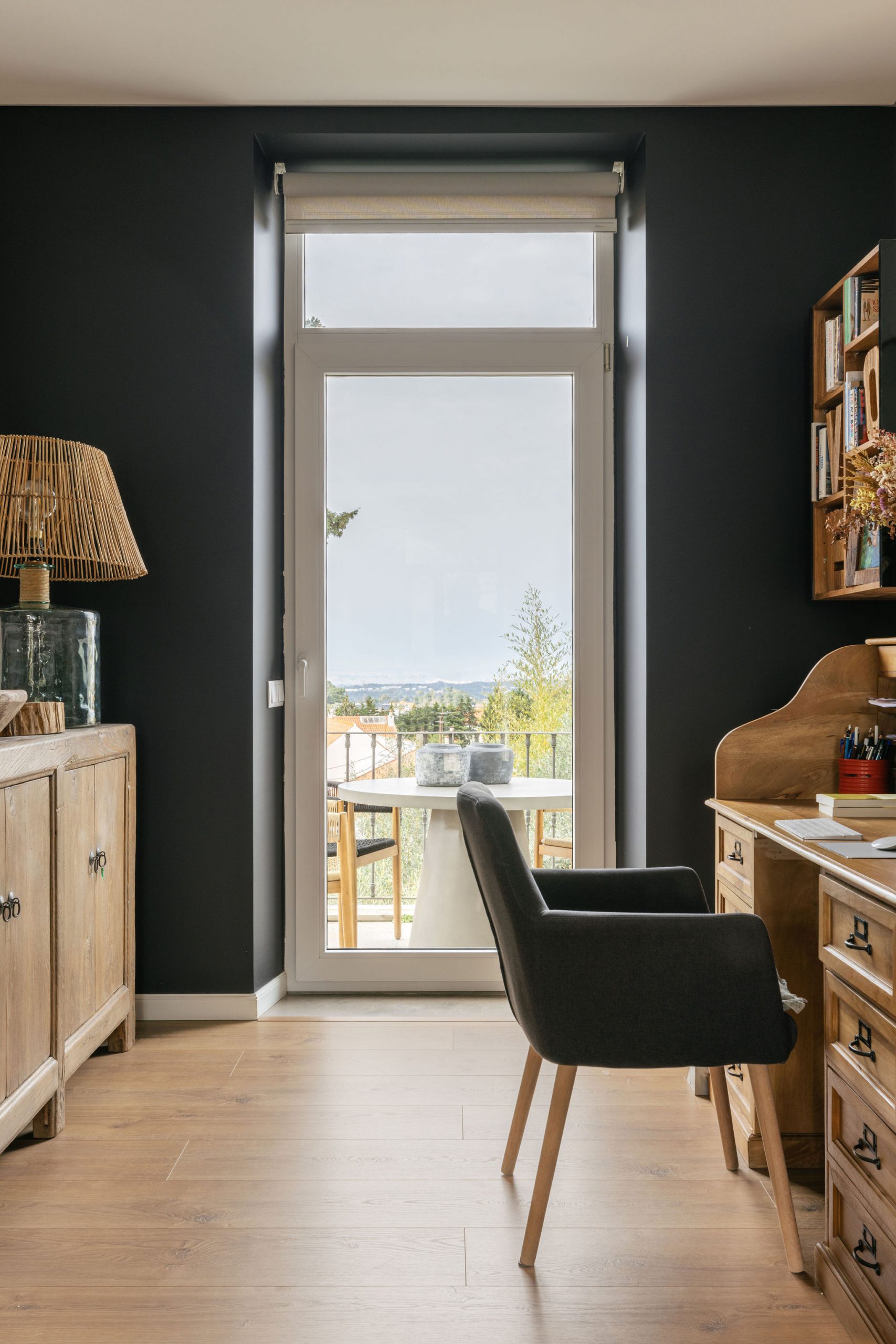 bureau murs bleu marine