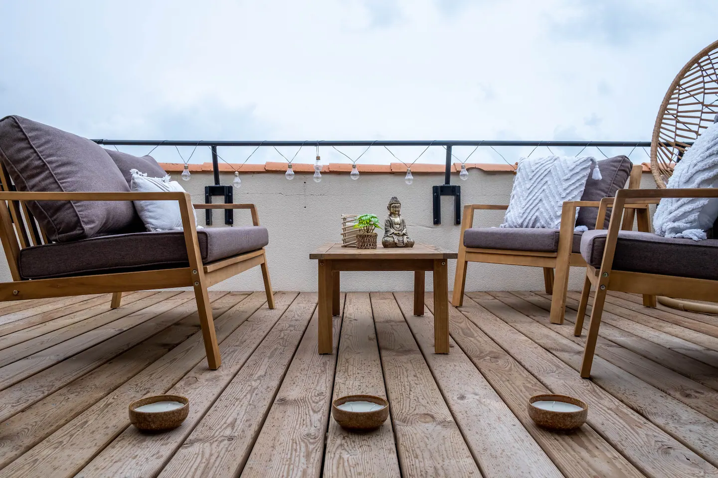 terrasse le cocon de Nina appartement La Rochelle
