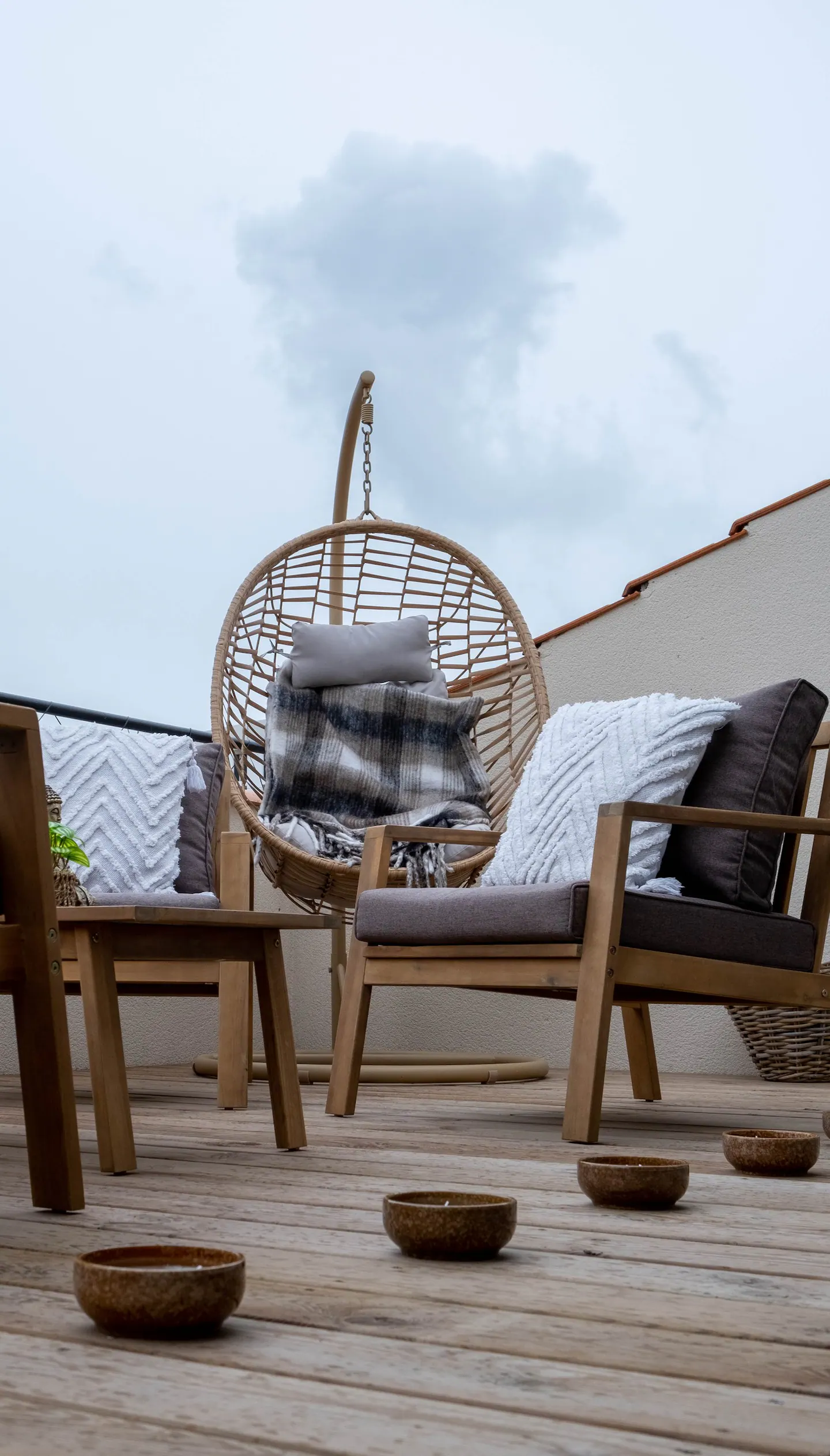 terrasse sol bois le cocon de Nina appartement La Rochelle