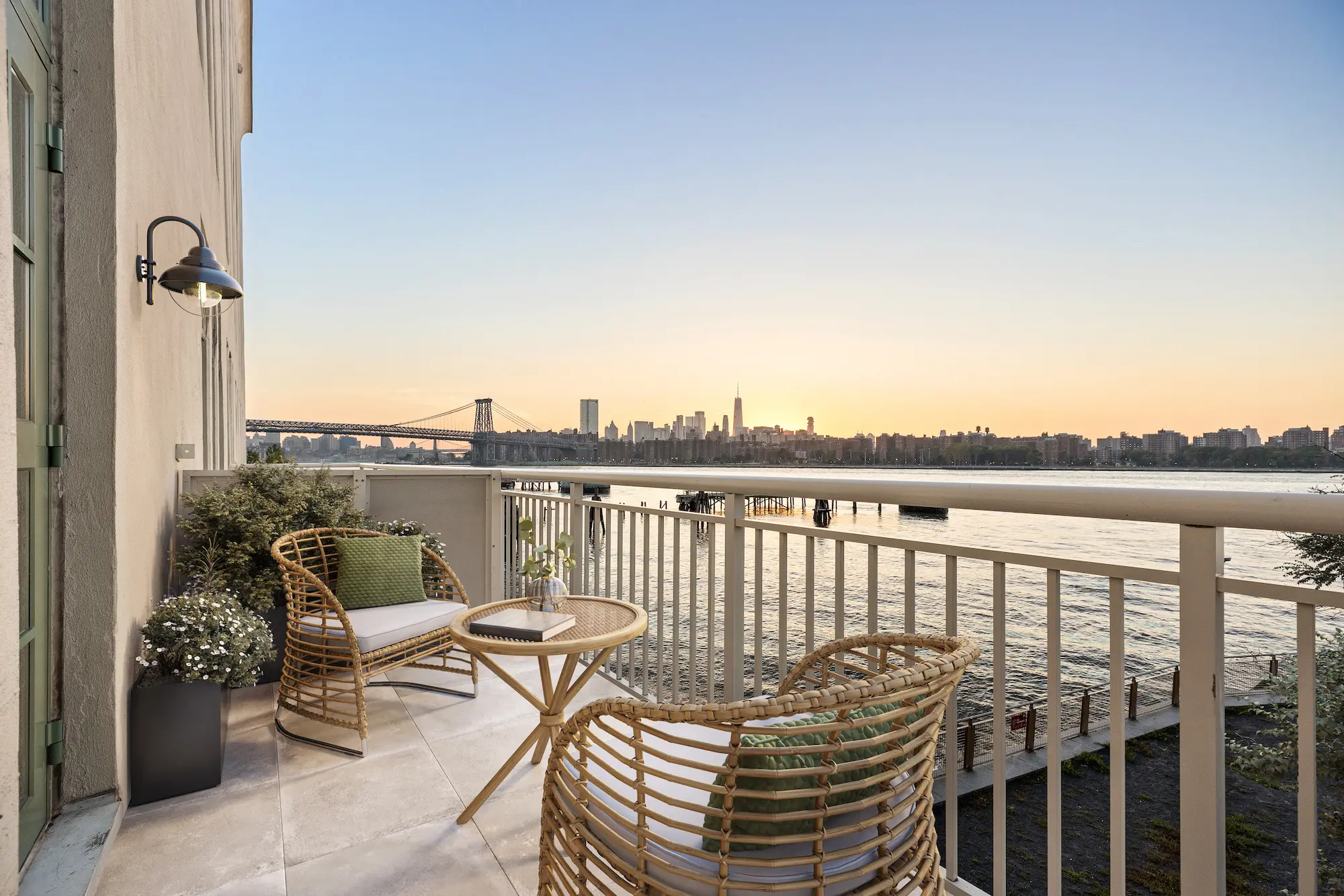 balcon vue Hudson appartement New York balcon vue Hudson appartement New York