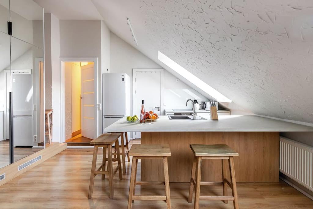 cuisine en bois dans combles