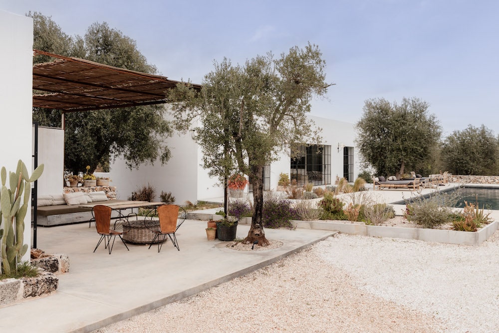 terrasse avec pergola maison Amazigh Pouilles