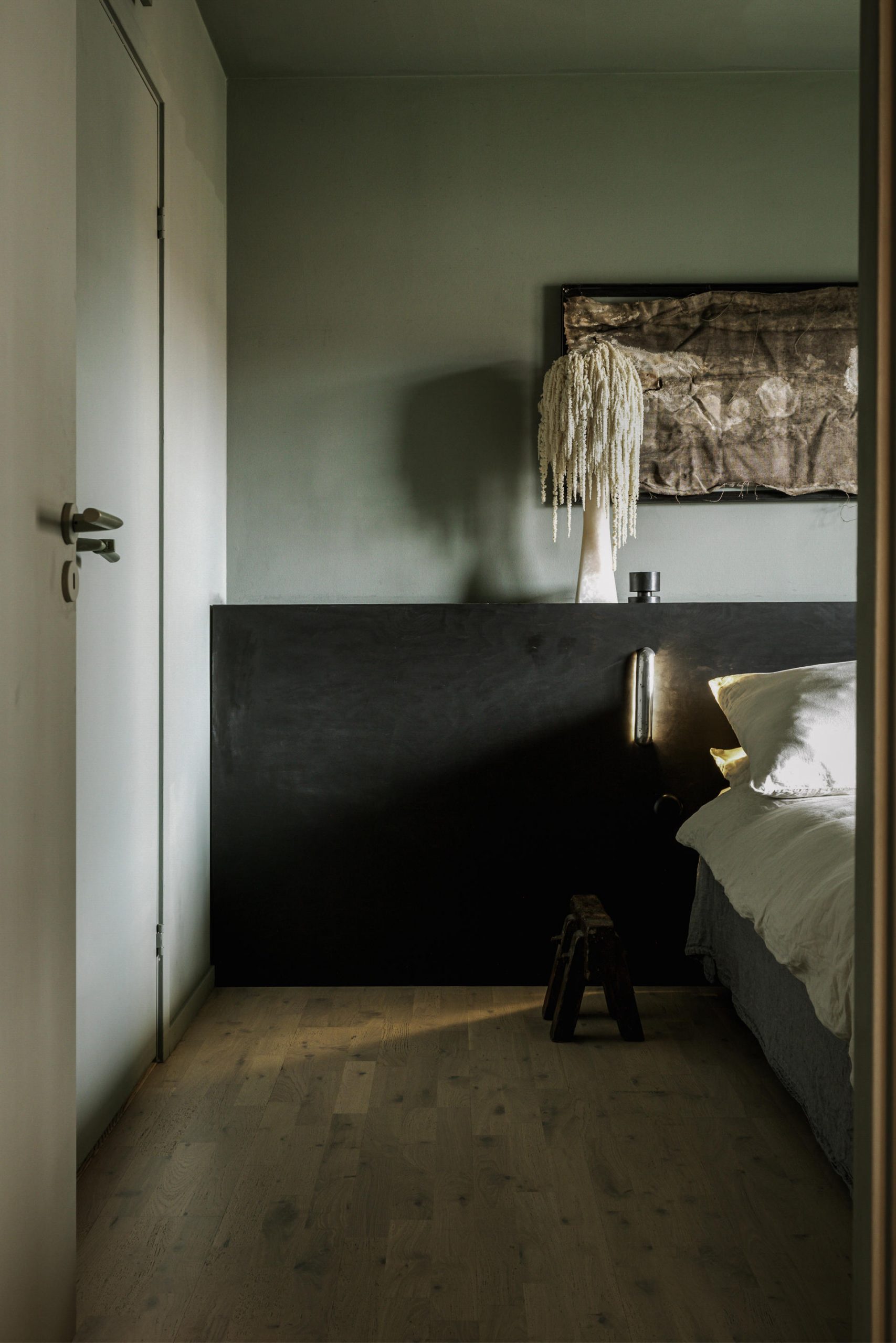 chambre murs verts