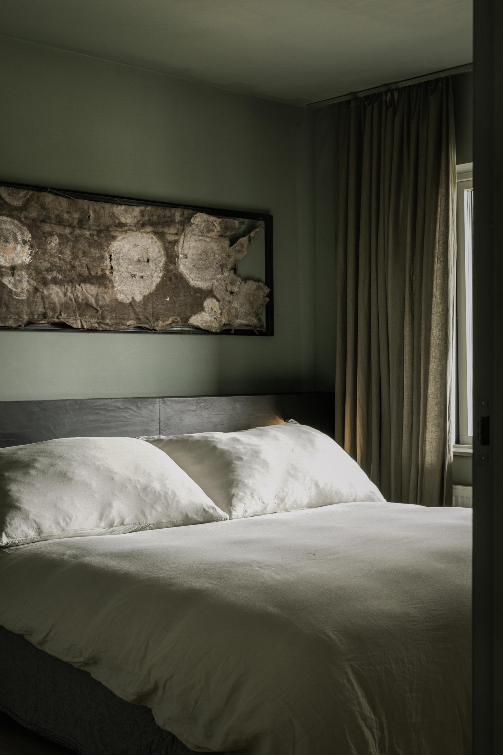 chambre murs verts