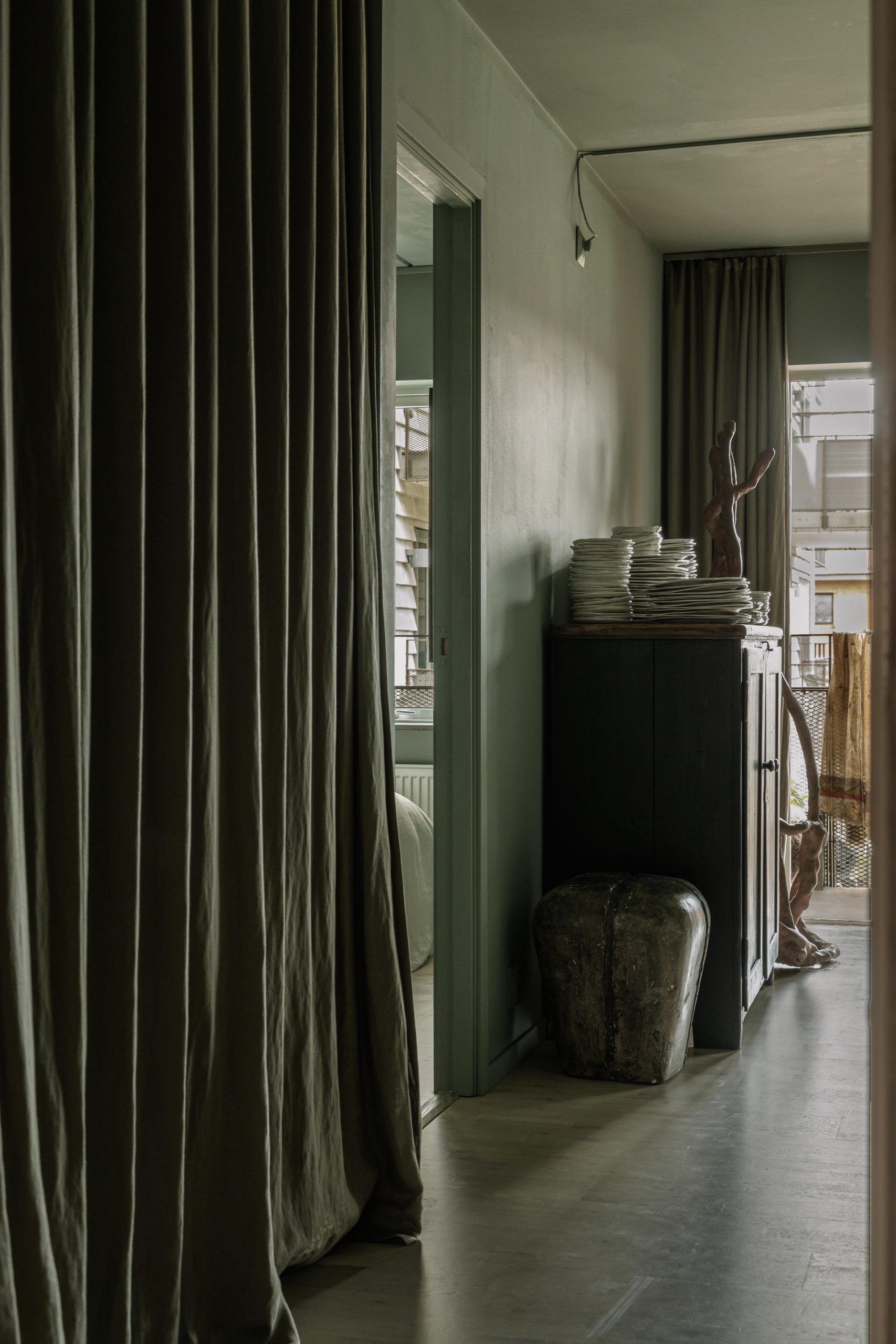 entrée décoration vert kaki