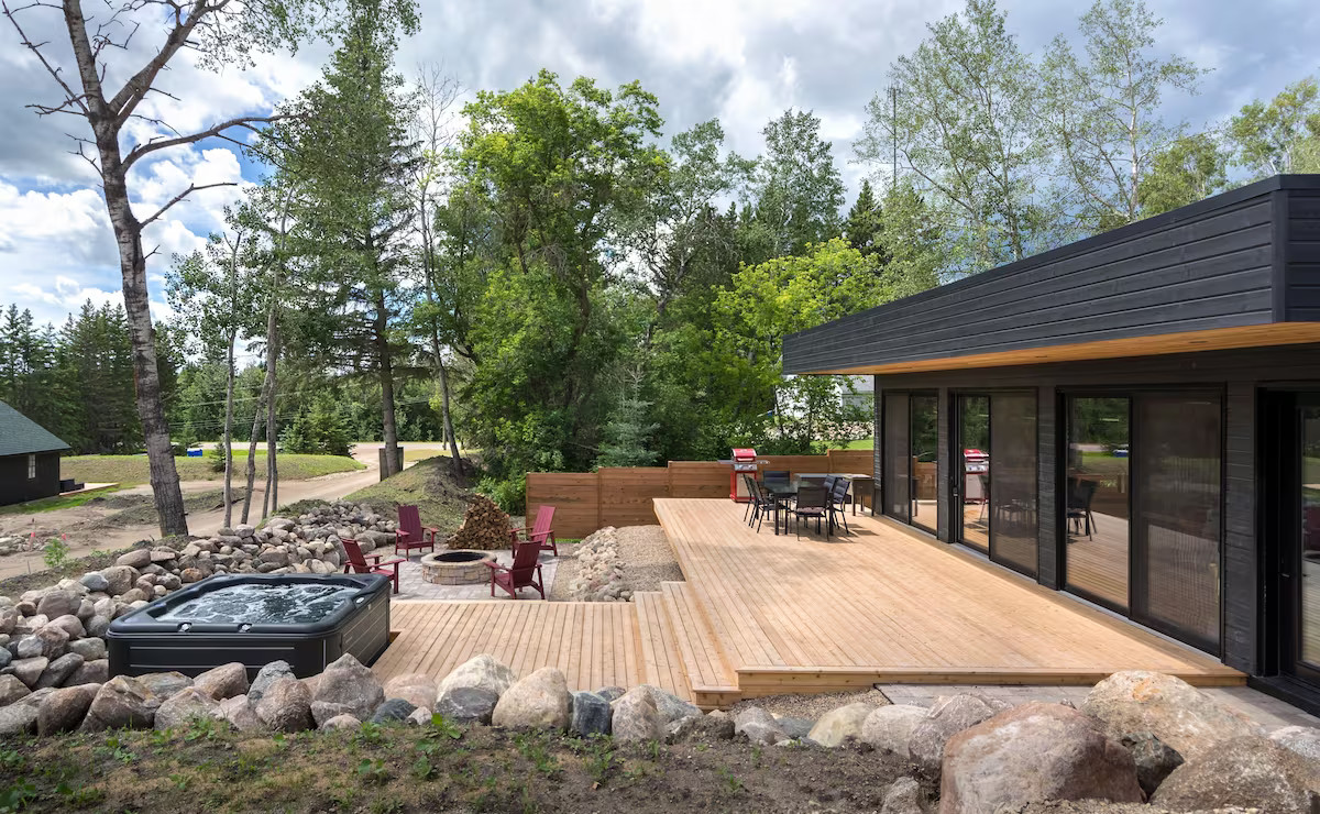 maison en bois 97m2 à toit plat
