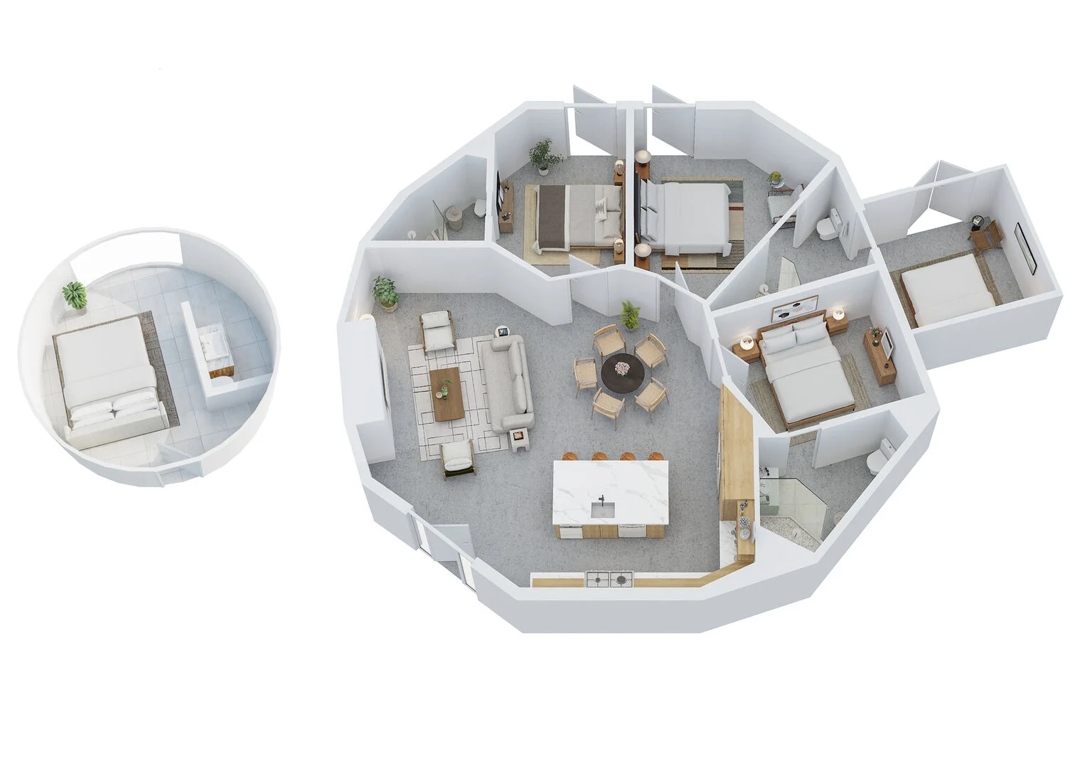 plan maison dôme décoration moderne Perch