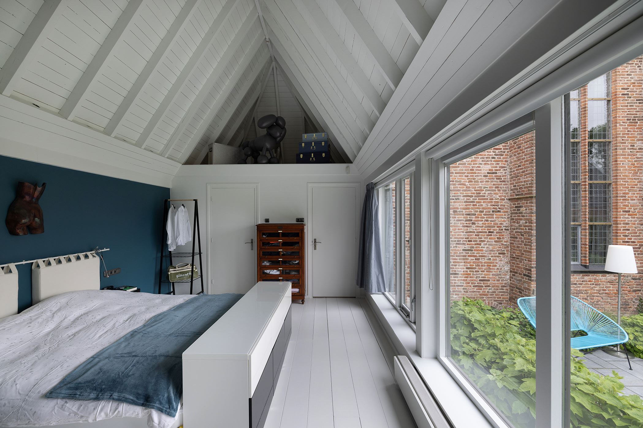 chambre décoration design bleue
