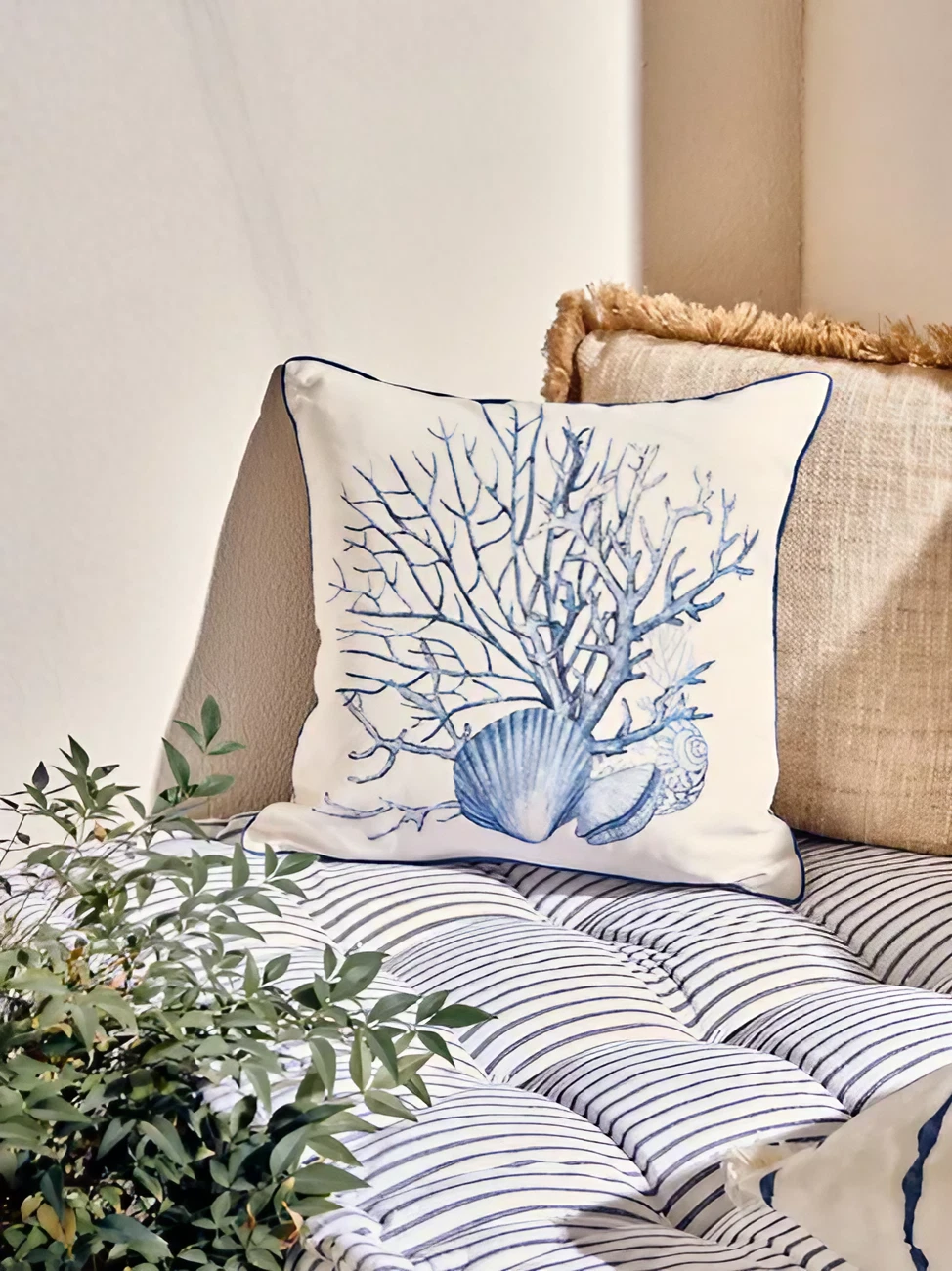 coussin coquillage et coraux