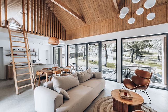 salon avec mezzanine maison en bois salon avec mezzanine maison en bois