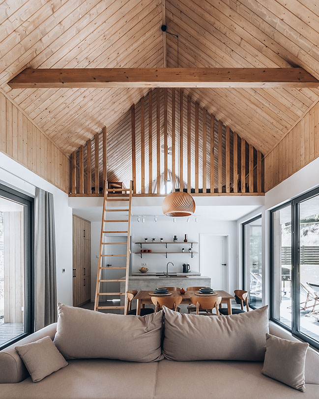 salon double hauteur avec mezzanine maison en bois salon double hauteur avec mezzanine maison en bois