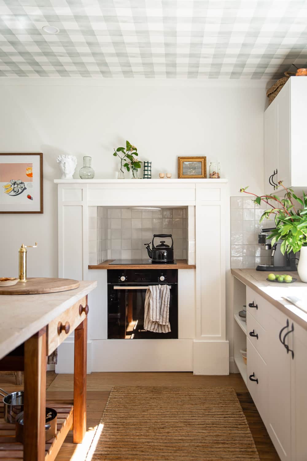 cuisine blanche décoration rustique chic Millington' s House
