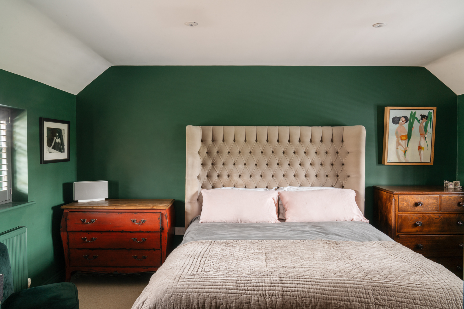 chambre mur vert