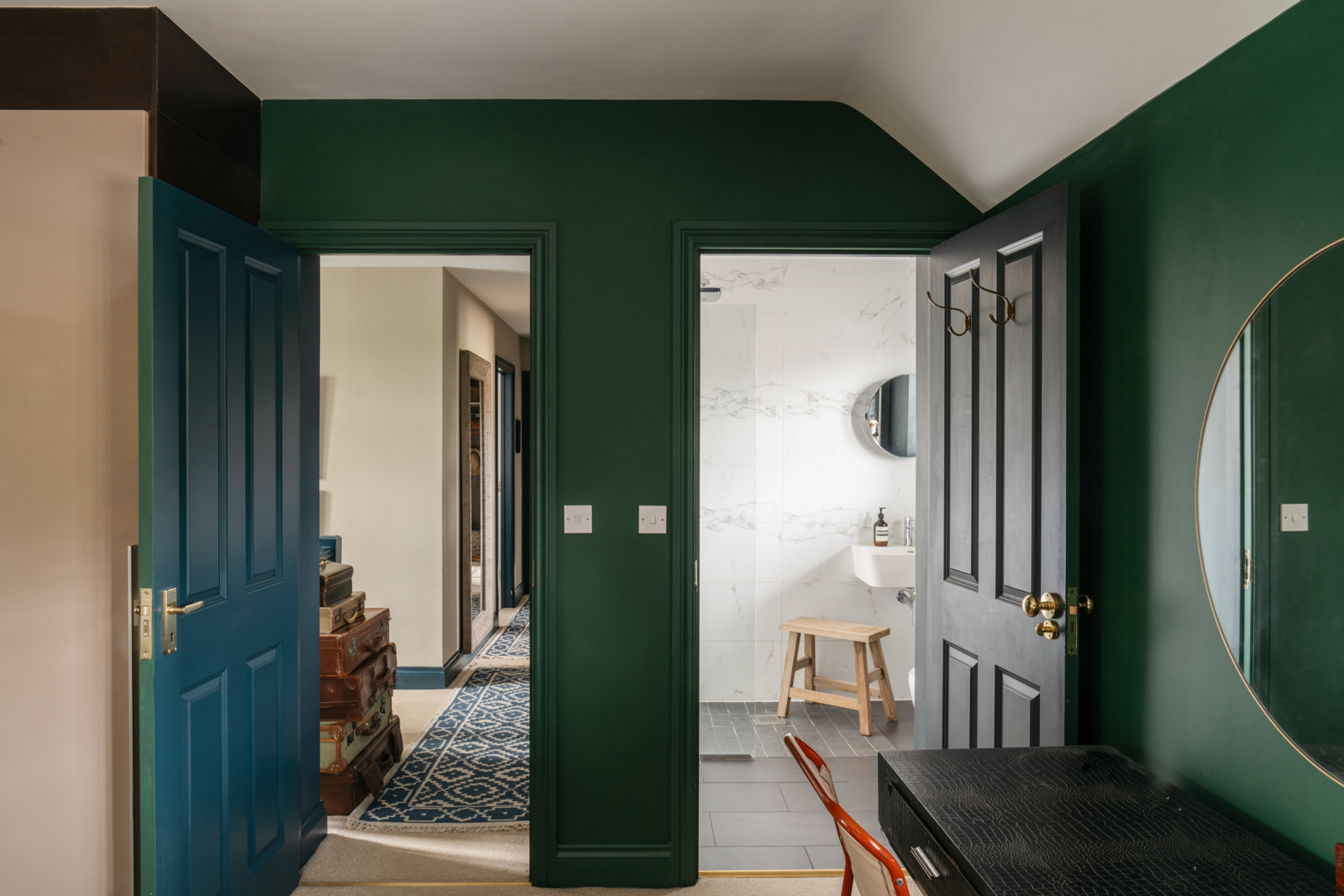 chambre mur vert