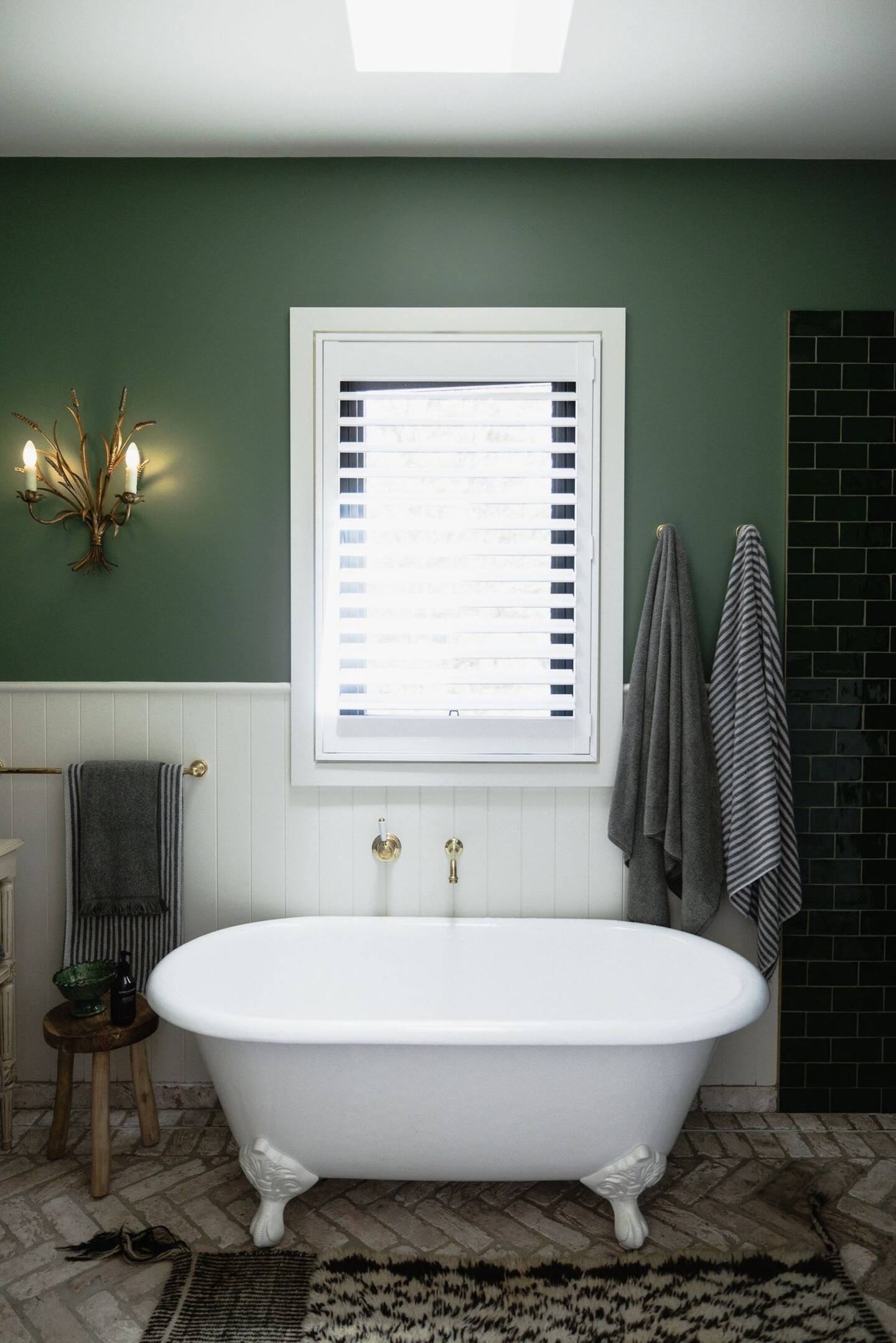 salle de bain mur vert style vintage salle de bain mur vert style vintage