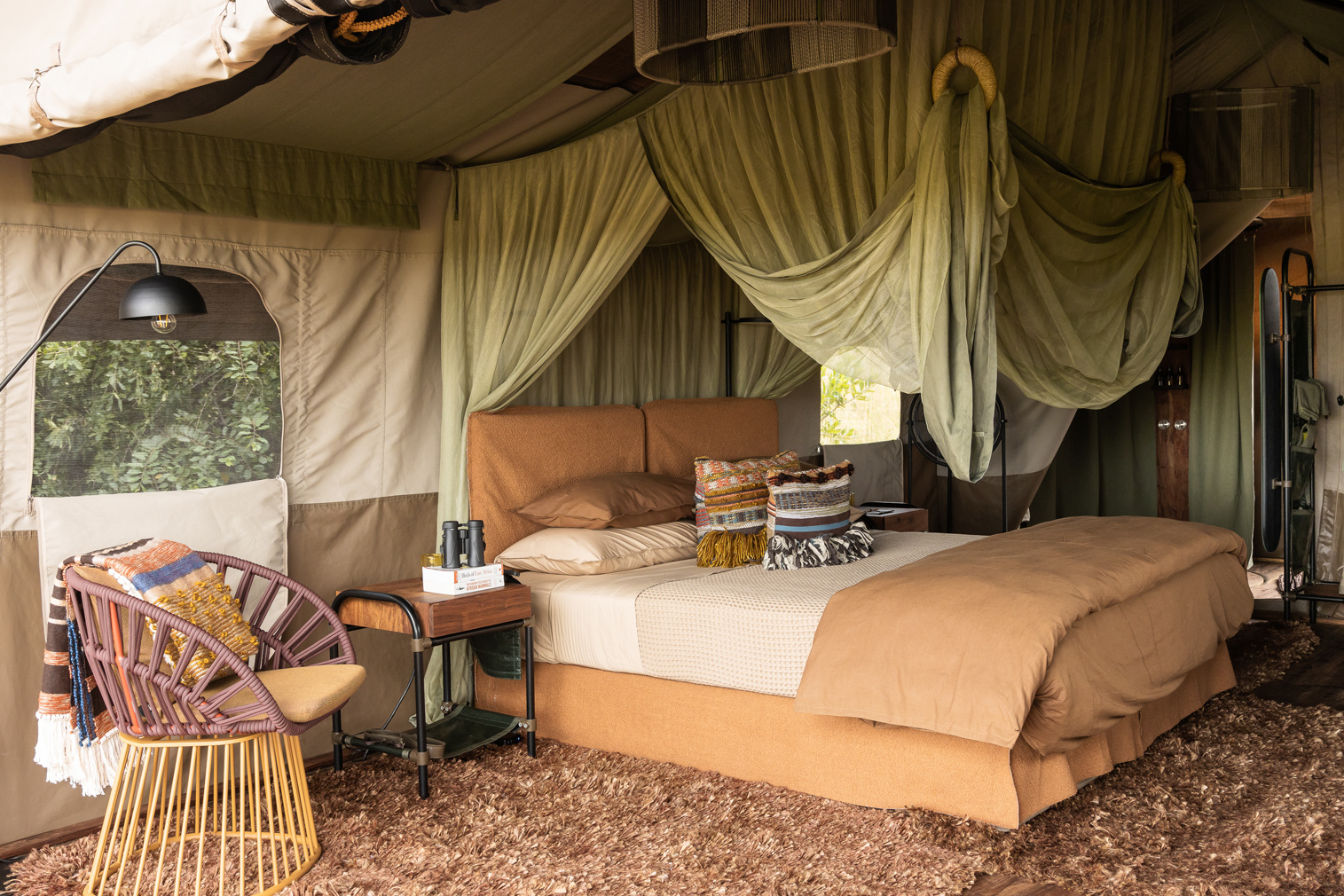 chambre décoration ethnique chic Singita Mara River Tented Camp chambre décoration ethnique chic Singita Mara River Tented Camp