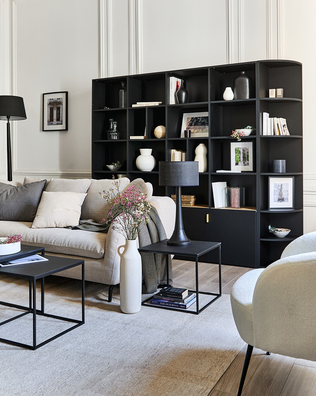 salon décoration contemporaine catalogue Alinea appartement haussmannien salon décoration contemporaine catalogue Alinea appartement haussmannien