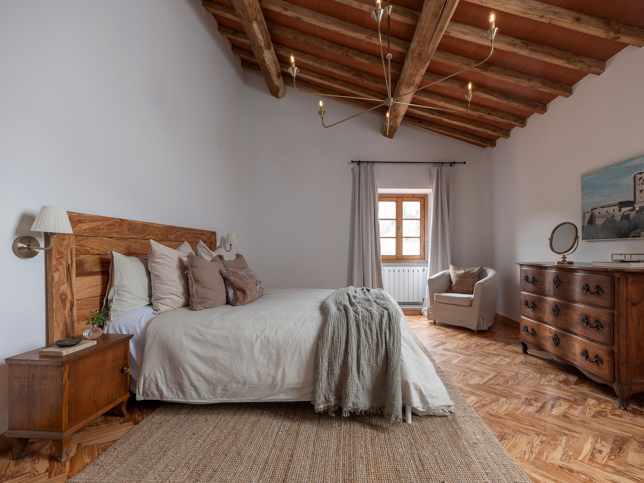 chambre avec poutres décoration rustique chic Campo Sasso chambre avec poutres décoration rustique chic Campo Sasso