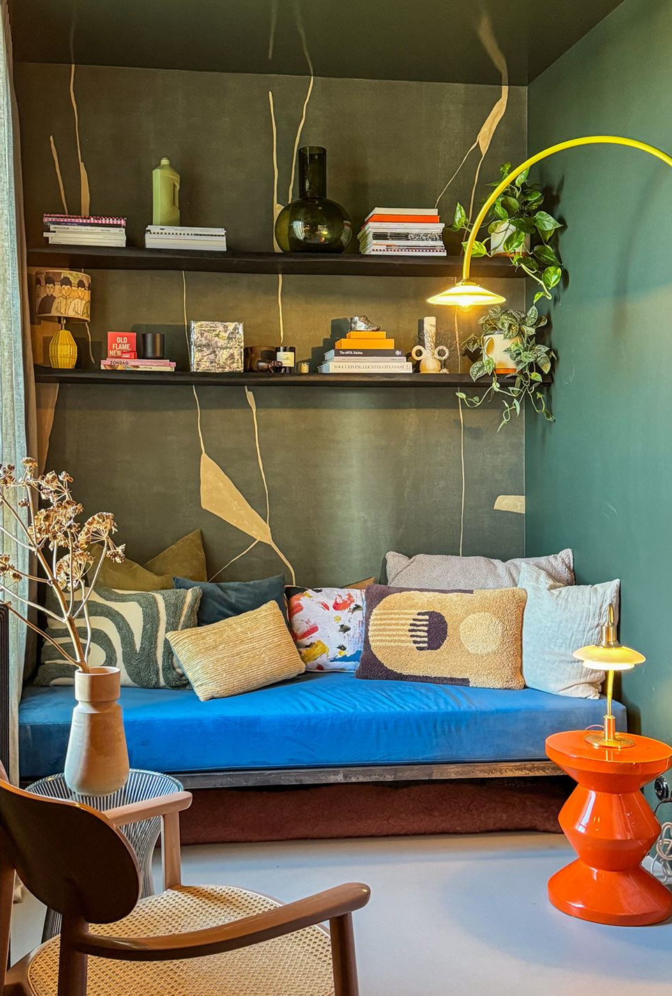 chambre décoration colorée et vintage