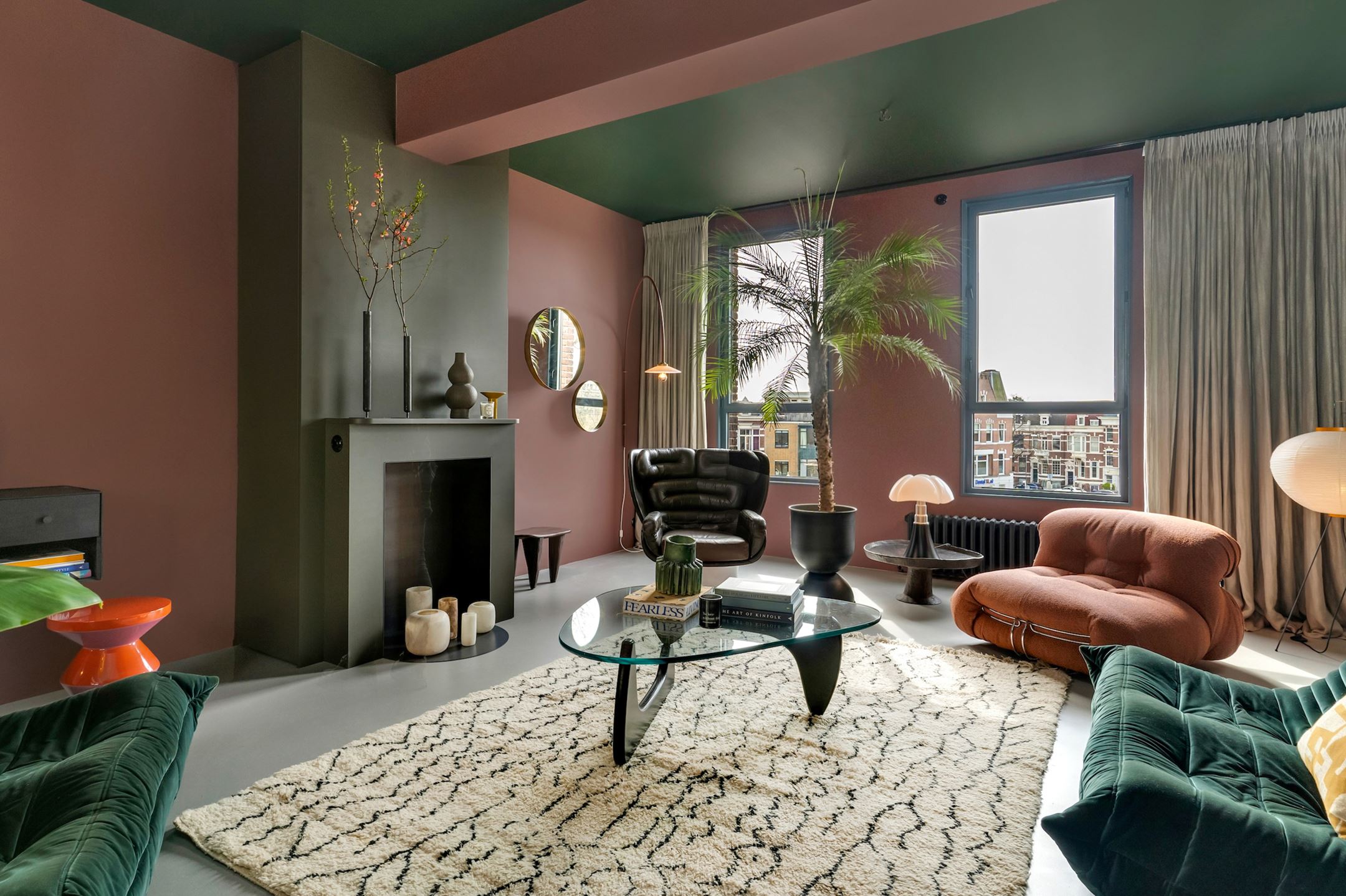 salon décoration colorée et vintage