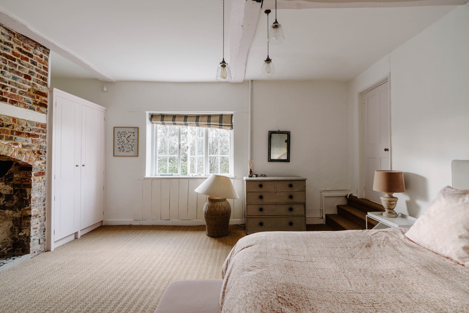 chambre avec cheminée maison rénovée Angleterre chambre avec cheminée maison rénovée Angleterre
