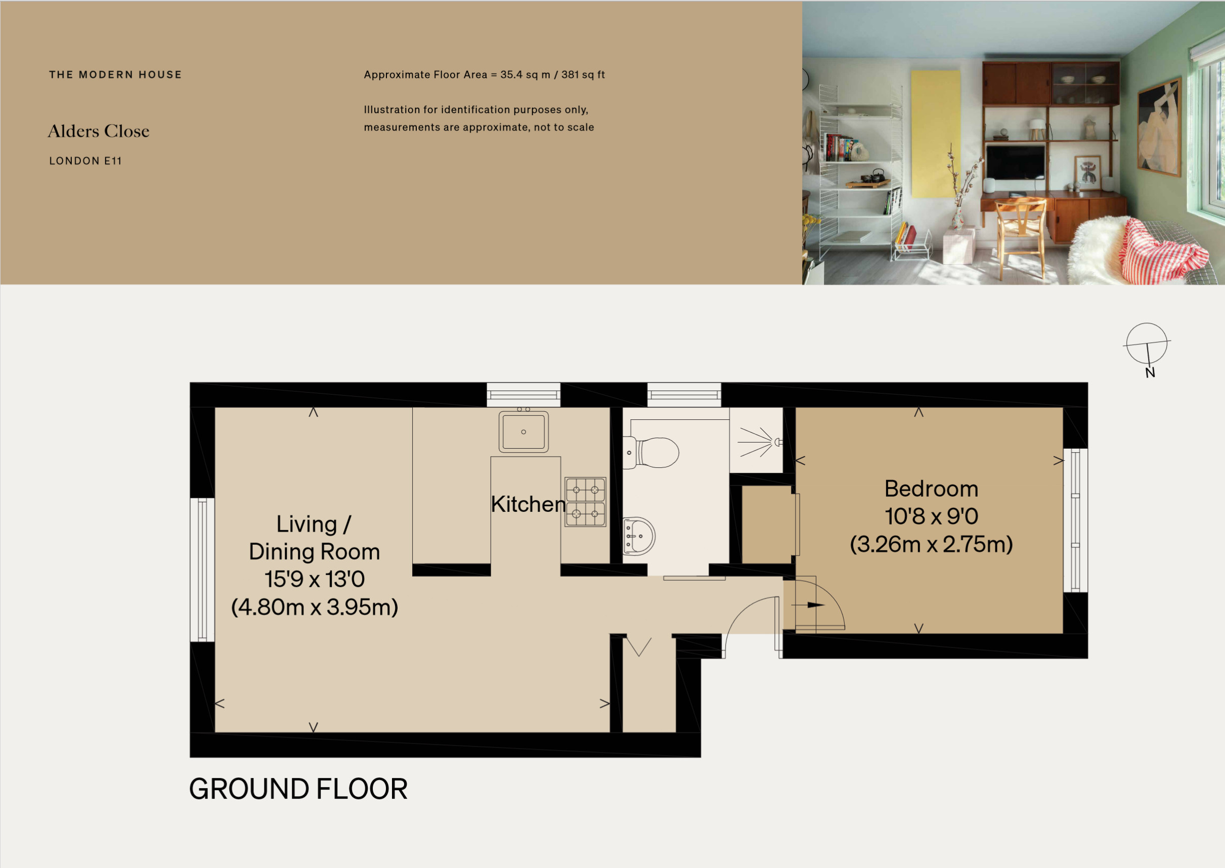plan deux-pièces 35m2 décoration colorée