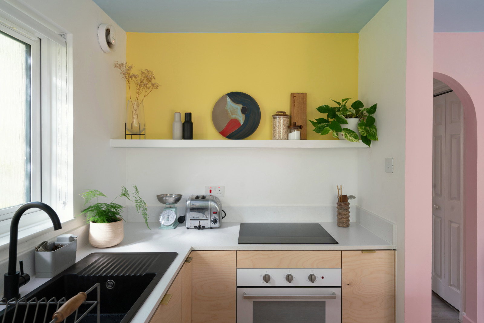 cuisine mur jaune