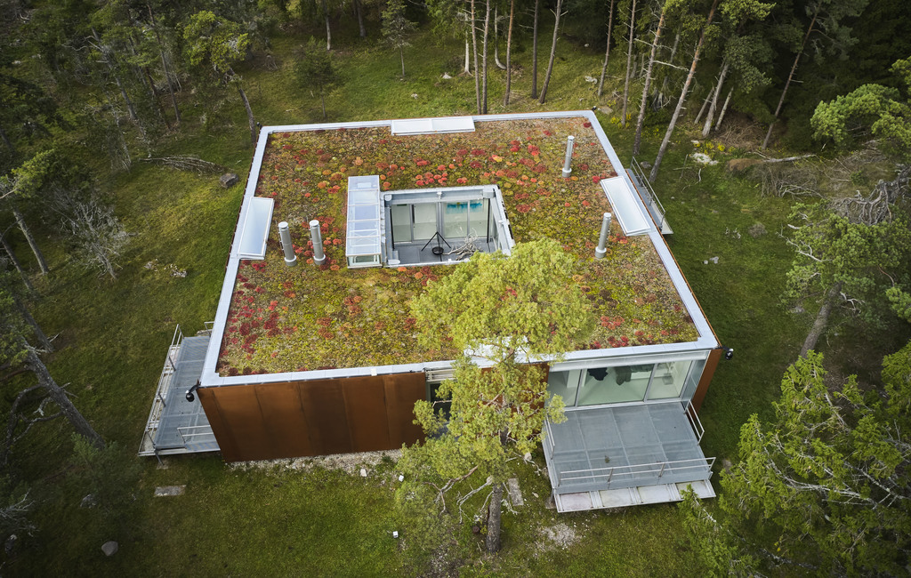 maison architecte Studio Furillen façade acier Corten toit végétalisé maison architecte Studio Furillen façade acier Corten toit végétalisé